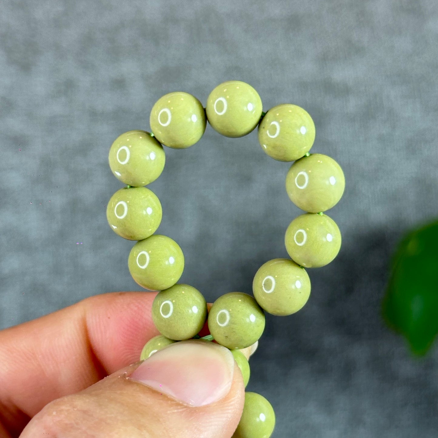 Natural Pastel Green Alashan Agate Bracelet Size 8 mm