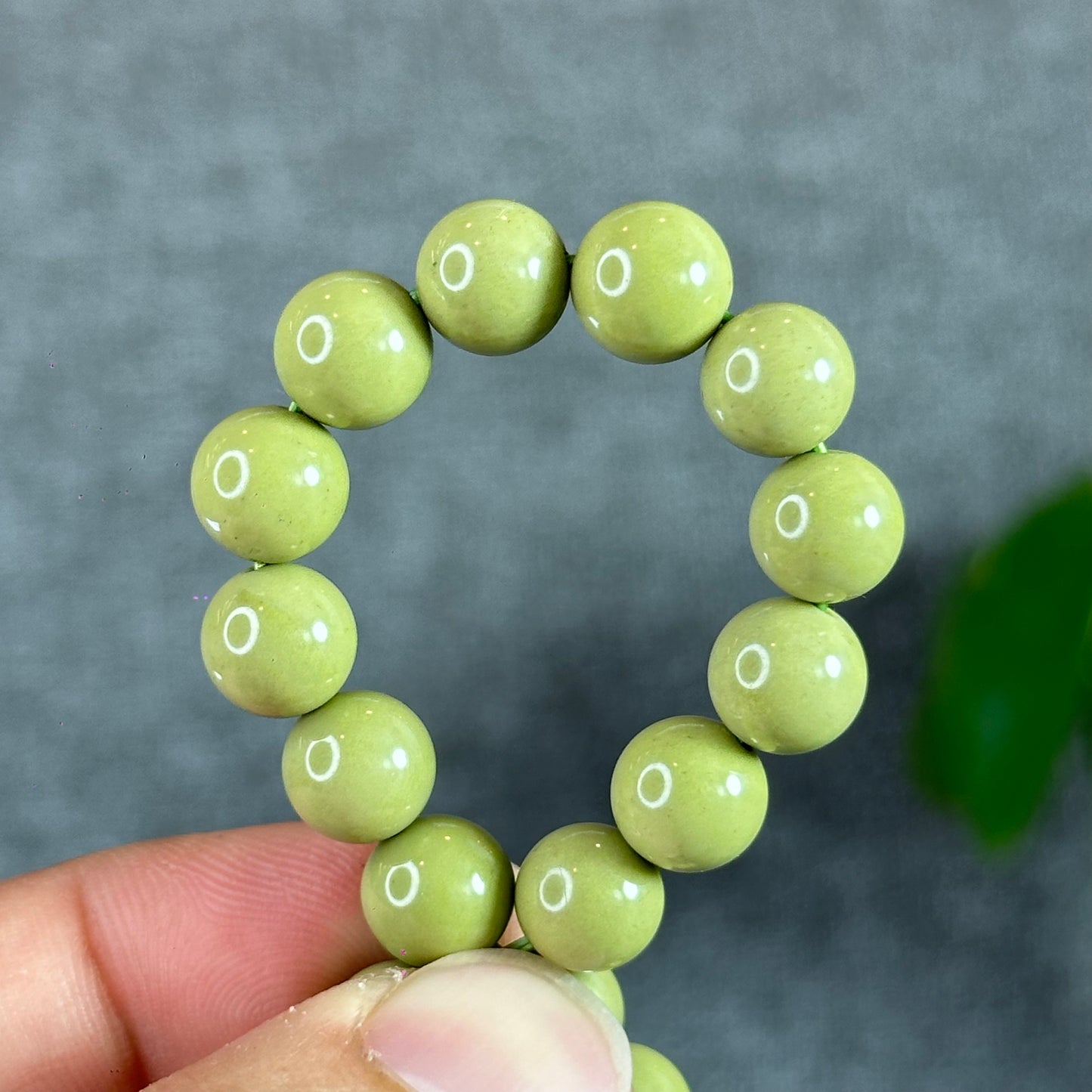 Natural Pastel Green Alashan Agate Bracelet Size 8 mm