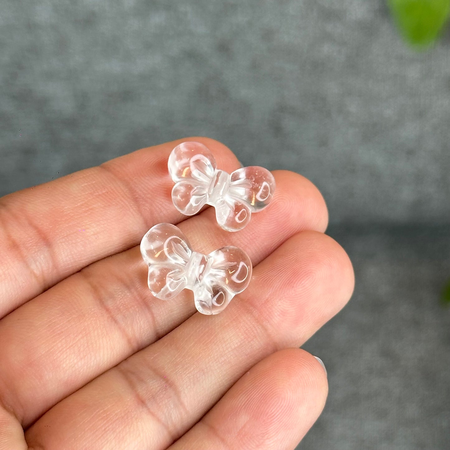 Natural Clear Quartz Ribbon Charm