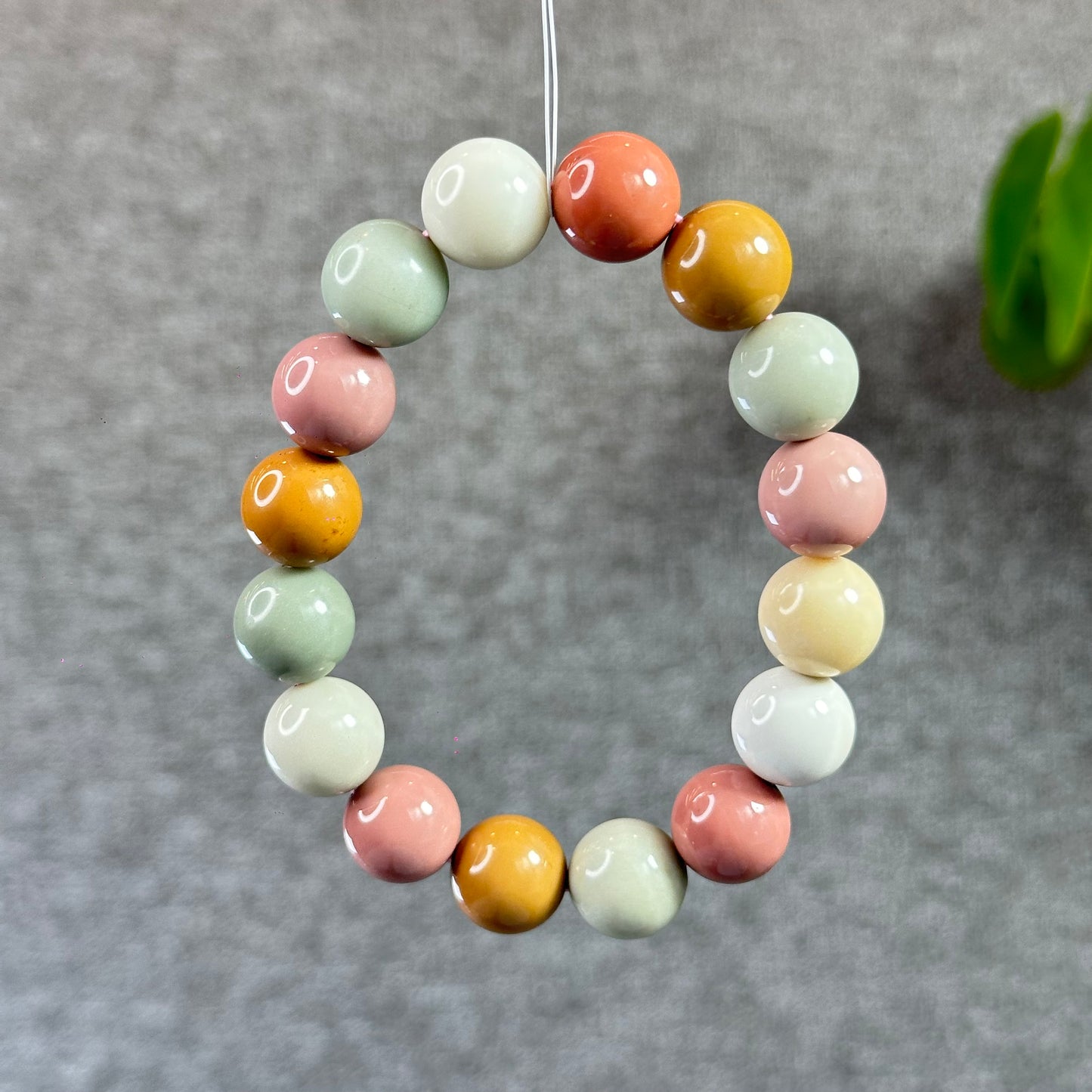Natural Pastel Multi Colour Alashan Agate Bracelet Size 13 mm