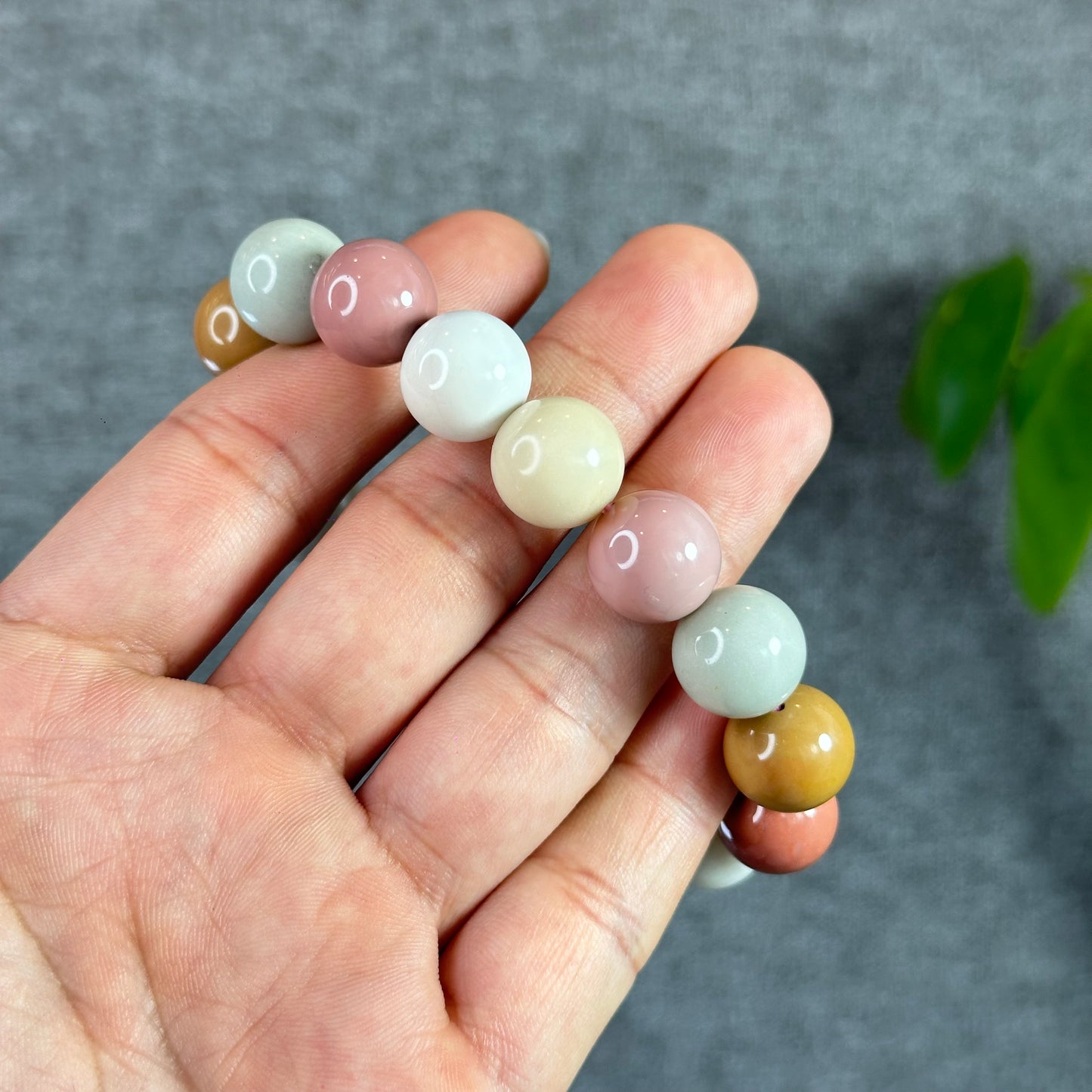 Natural Pastel Multi Colour Alashan Agate Bracelet Size 13 mm