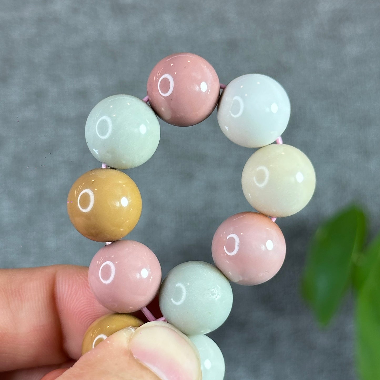 Natural Pastel Multi Colour Alashan Agate Bracelet Size 13 mm