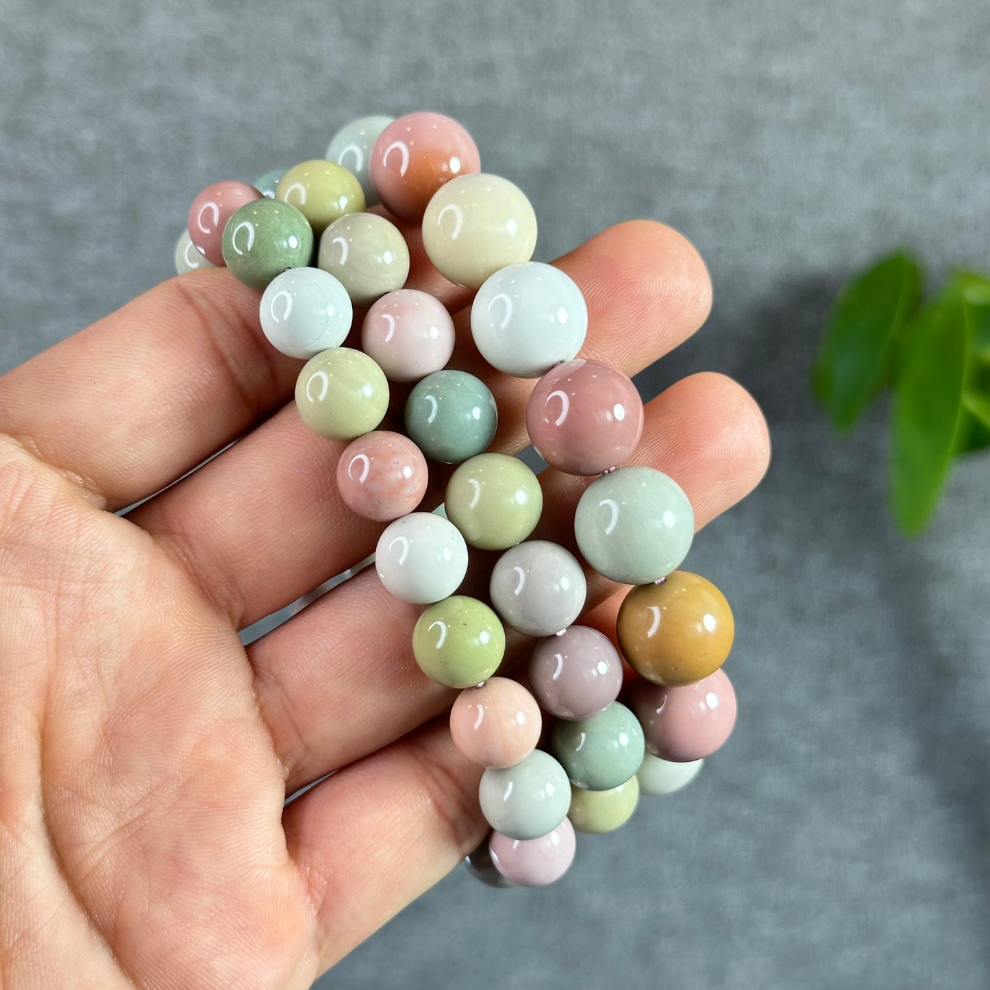 Natural Pastel Multi Colour Alashan Agate Bracelet Size 13 mm