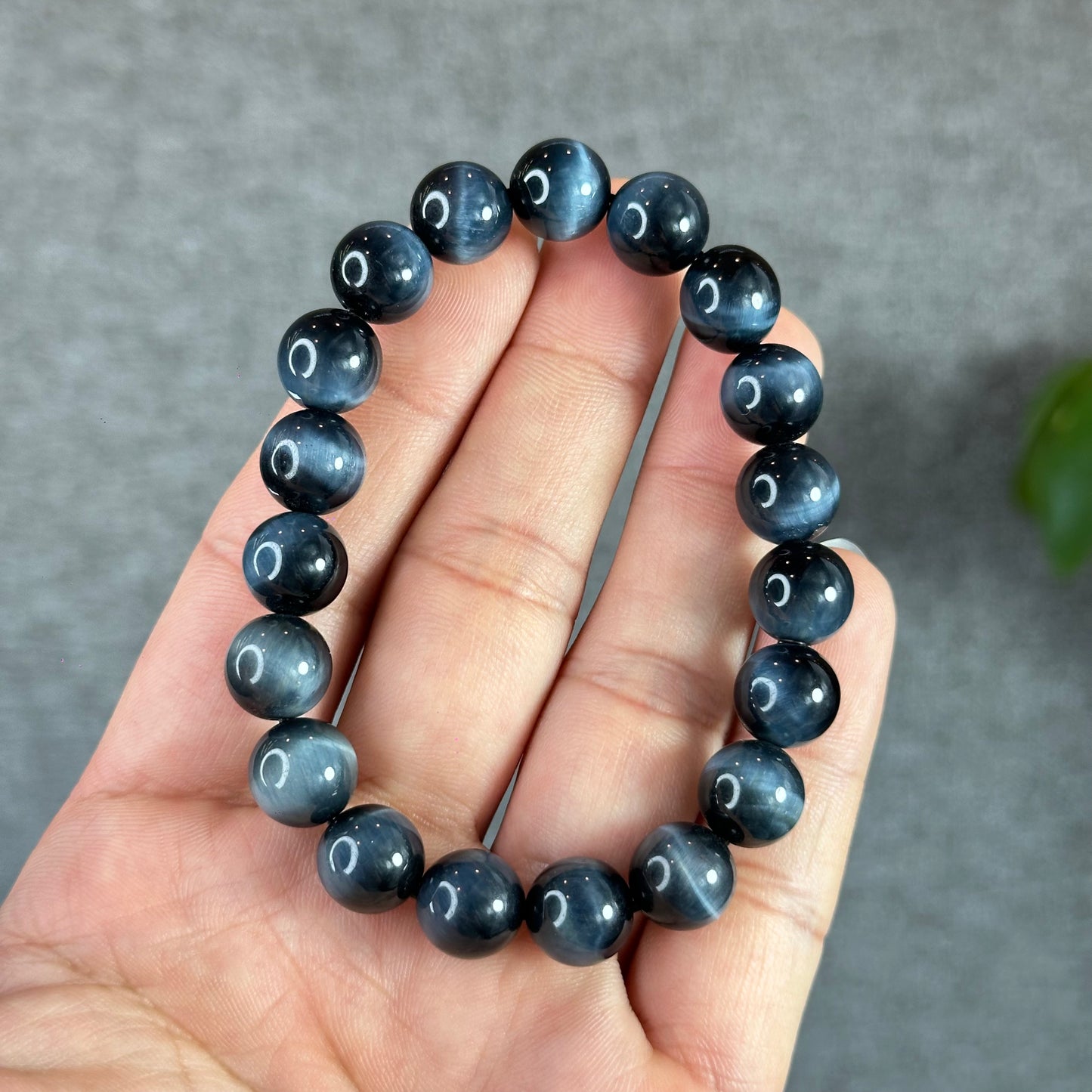 Natural Blue Tiger Eye Bracelet Size 10.3 mm