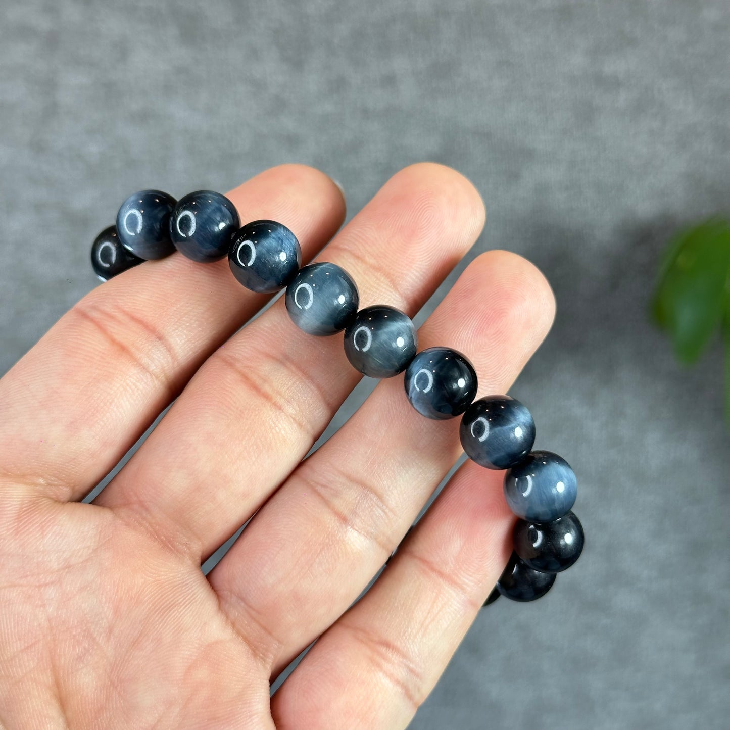 Natural Blue Tiger Eye Bracelet Size 10.3 mm