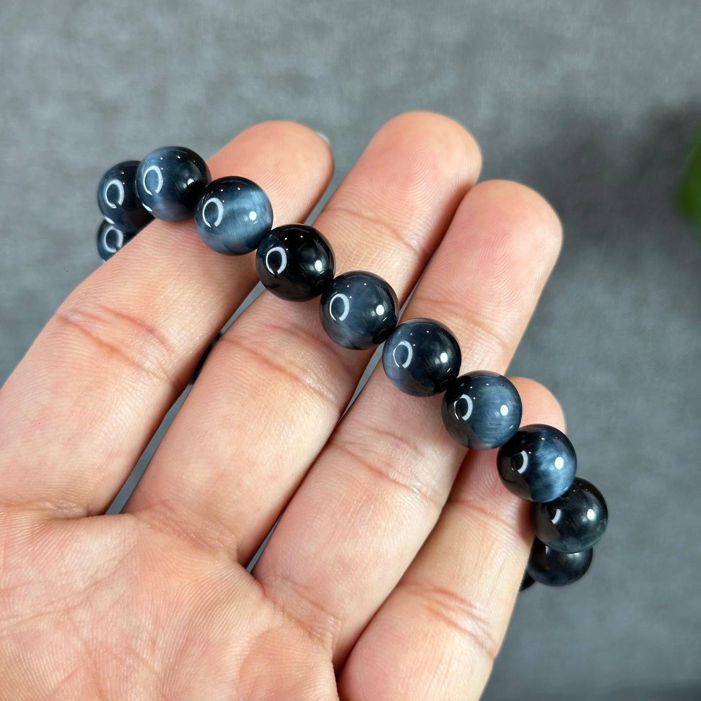Natural Blue Tiger Eye Bracelet Size 10.3 mm