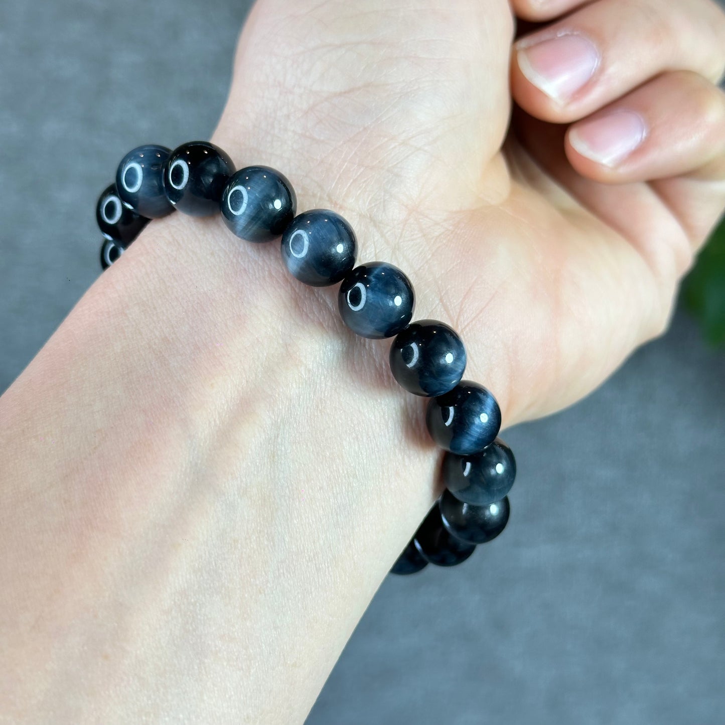 Natural Blue Tiger Eye Bracelet Size 10.3 mm