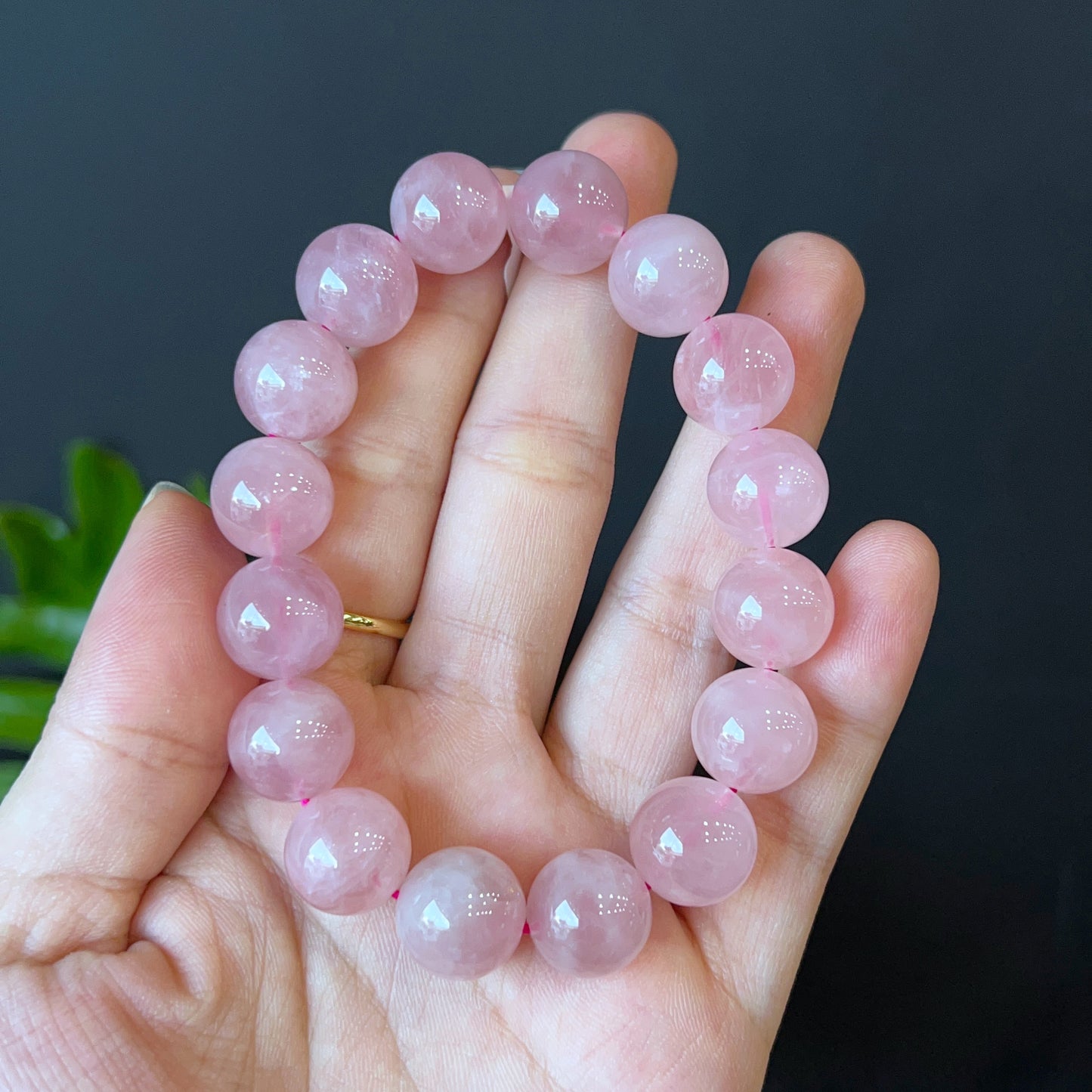 Natural Rose Quartz Bracelet Size 13 mm