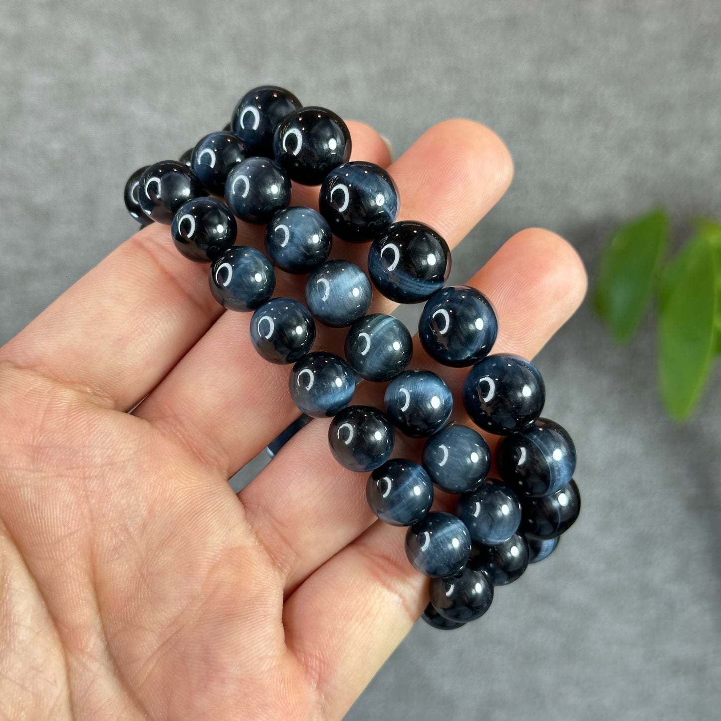 Natural Blue Tiger Eye Bracelet Size 10.3 mm