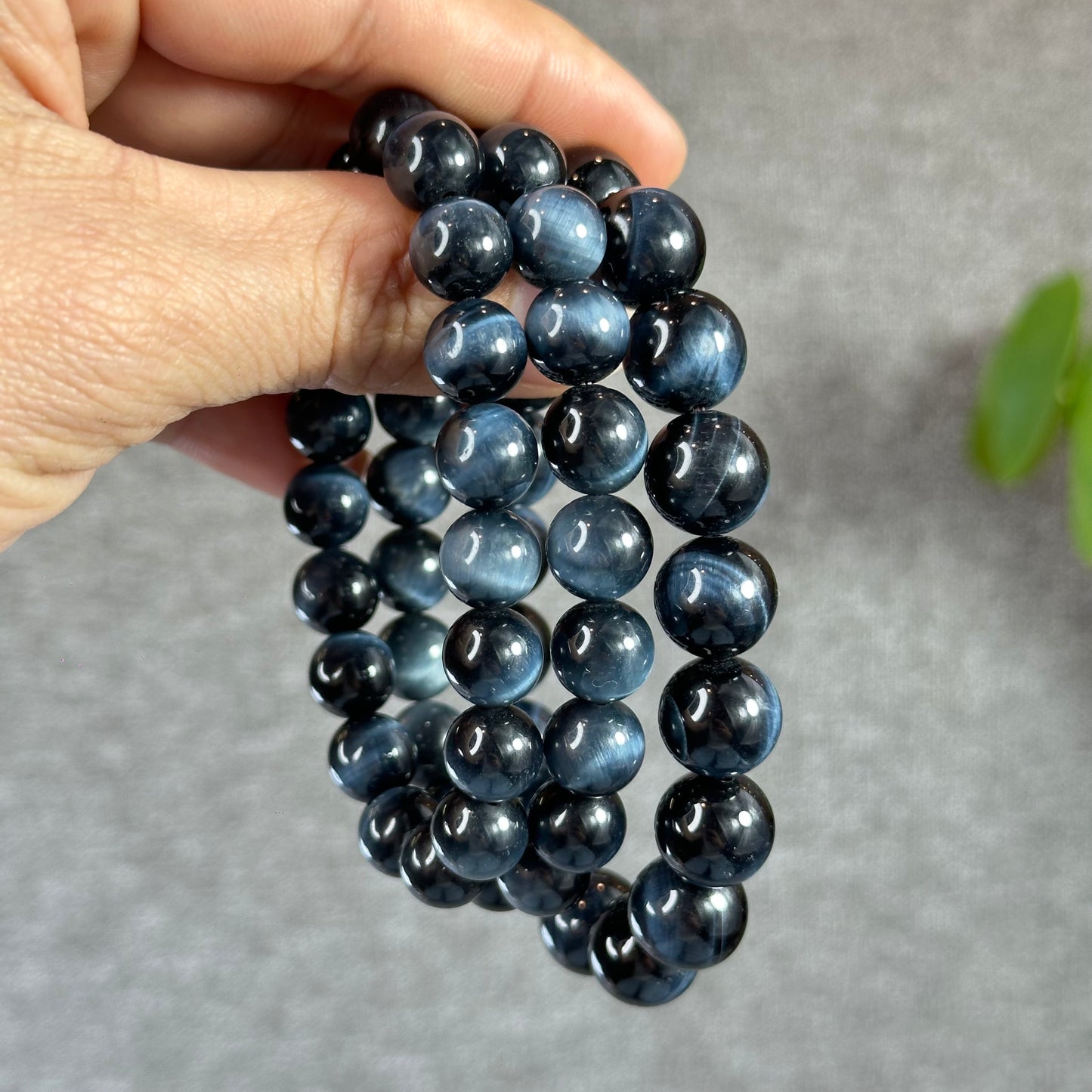 Natural Blue Tiger Eye Bracelet Size 10.3 mm