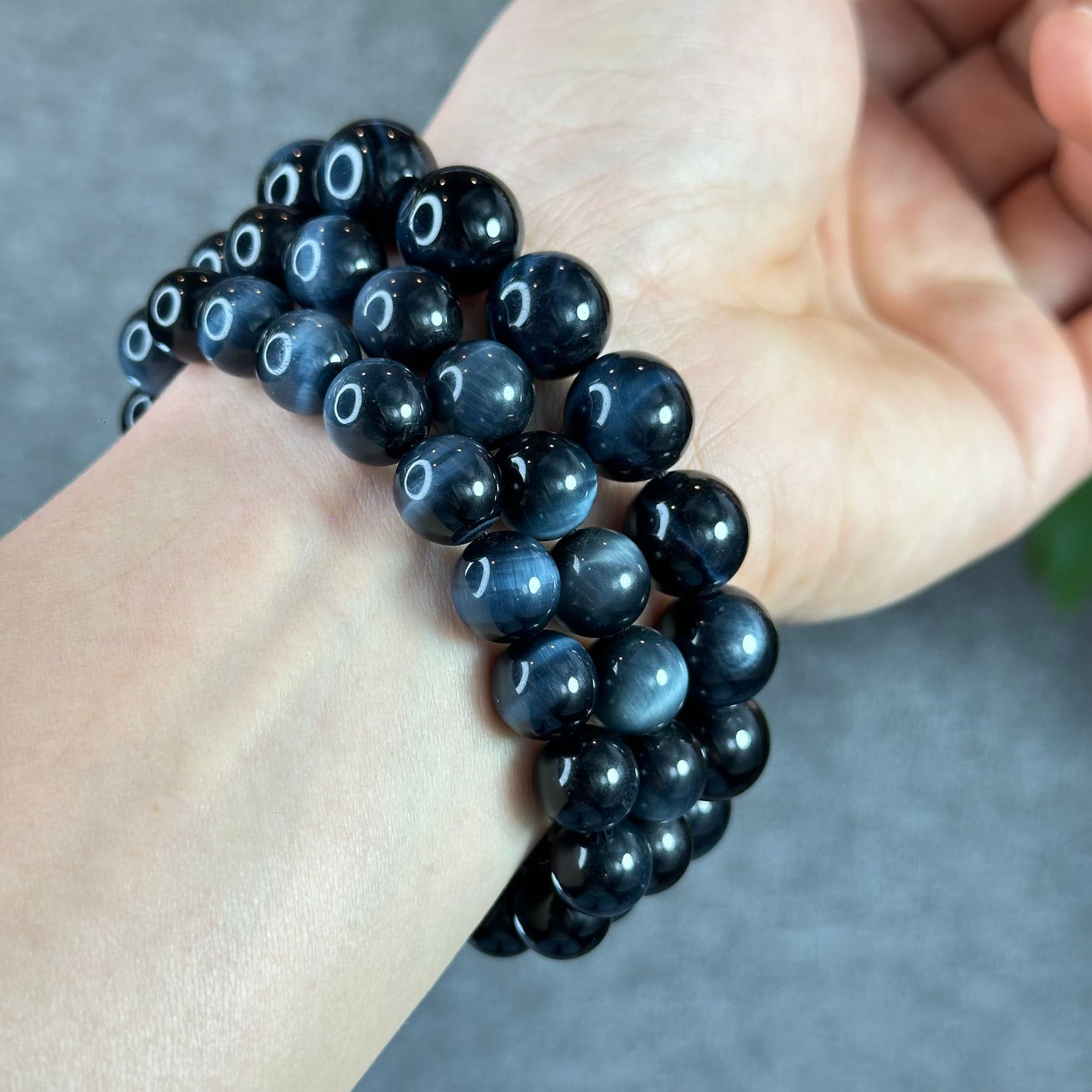 Natural Blue Tiger Eye Bracelet Size 10.3 mm