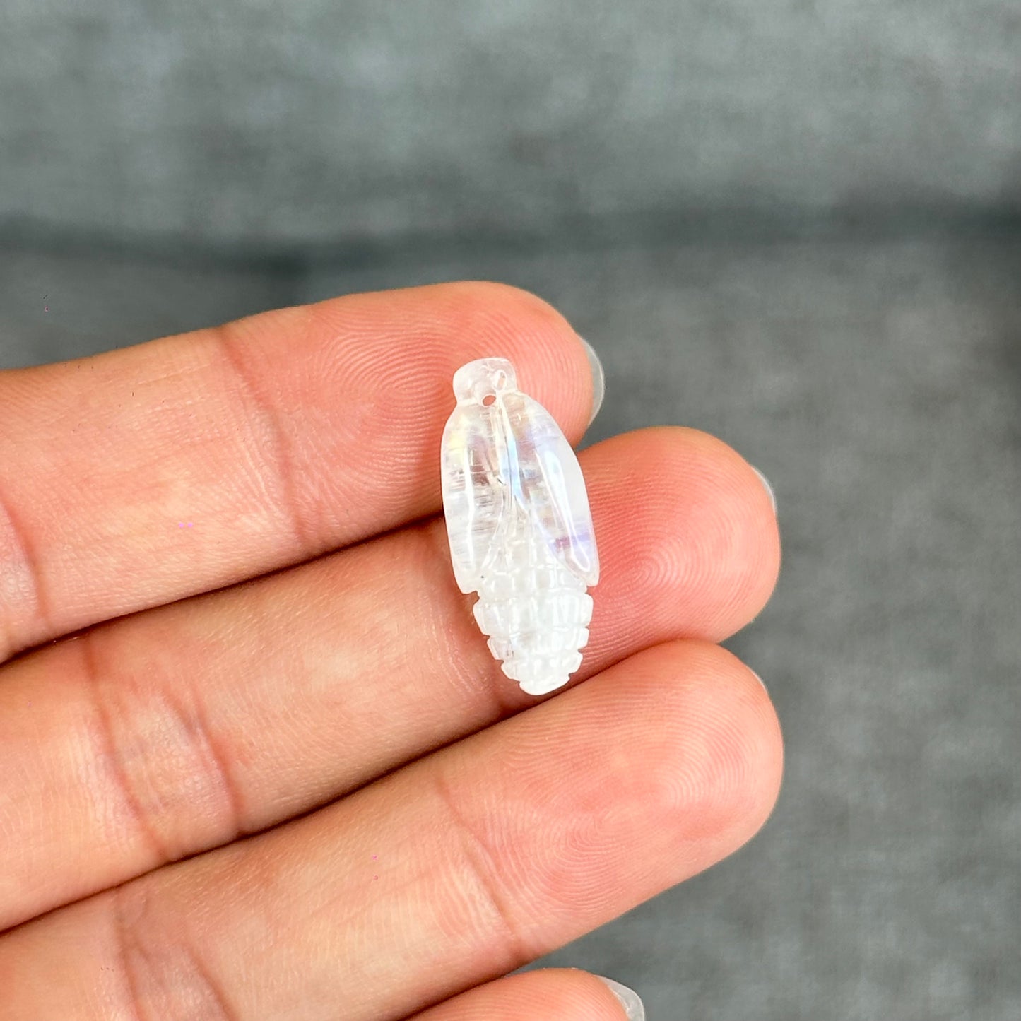 Natural Blue Moonstone Corn Charm