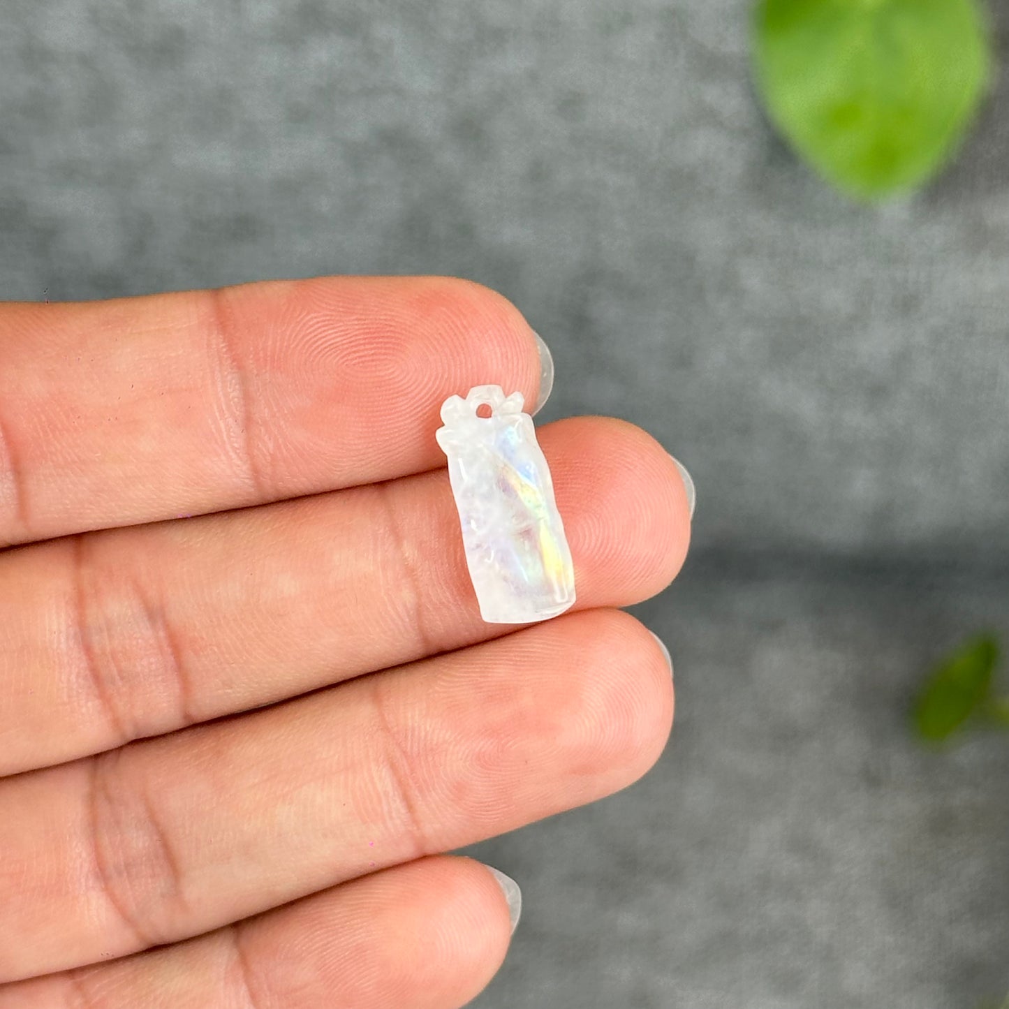 Natural Blue Moonstone Bamboo Charm