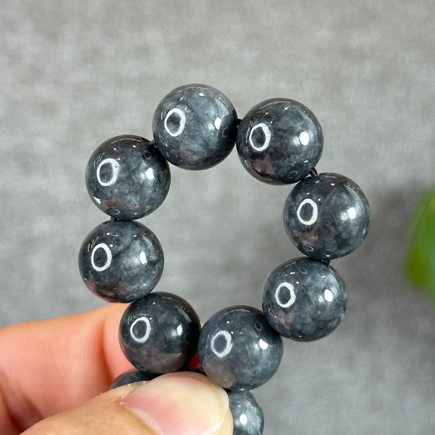 Natural Black Jadeite Jade Bracelet Size 12.5 mm