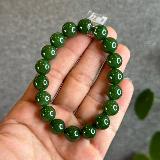 Natural Nephrite Jade VIP Bracelet Size 11 mm