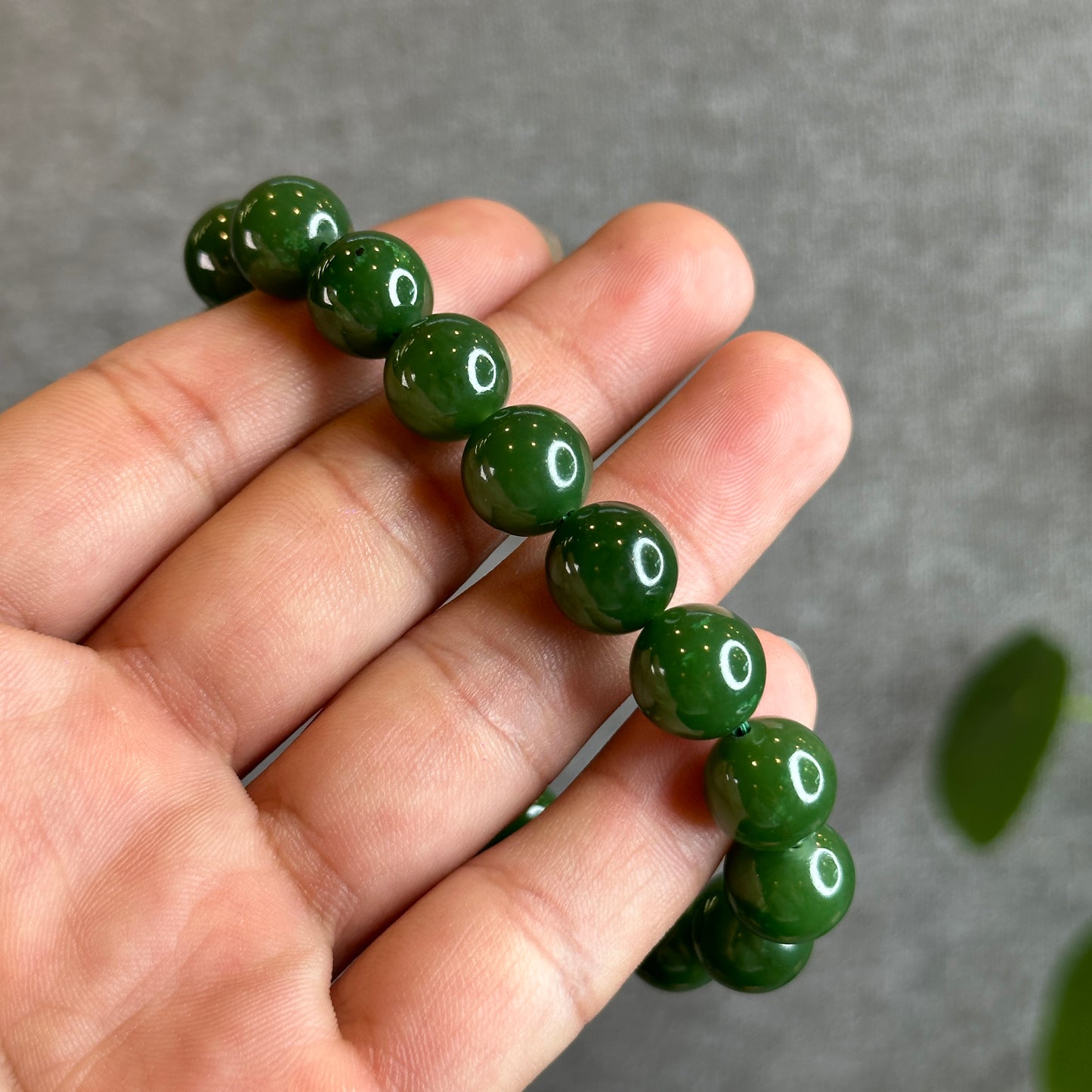 Natural Nephrite Jade VIP Bracelet Size 11 mm