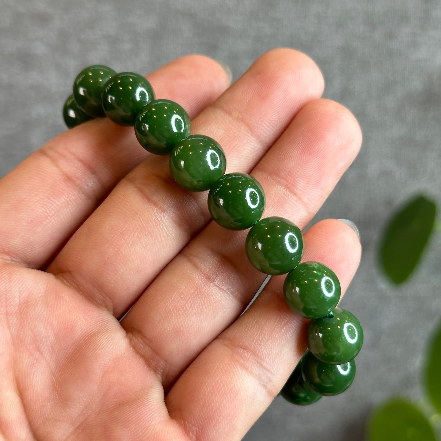 Natural Nephrite Jade VIP Bracelet Size 11 mm