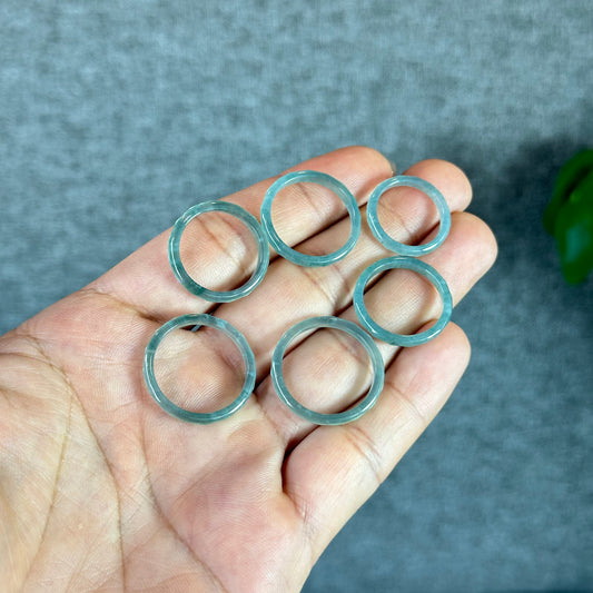 Natural Blue Water Facet Jadeite Jade Ring Size 1.5