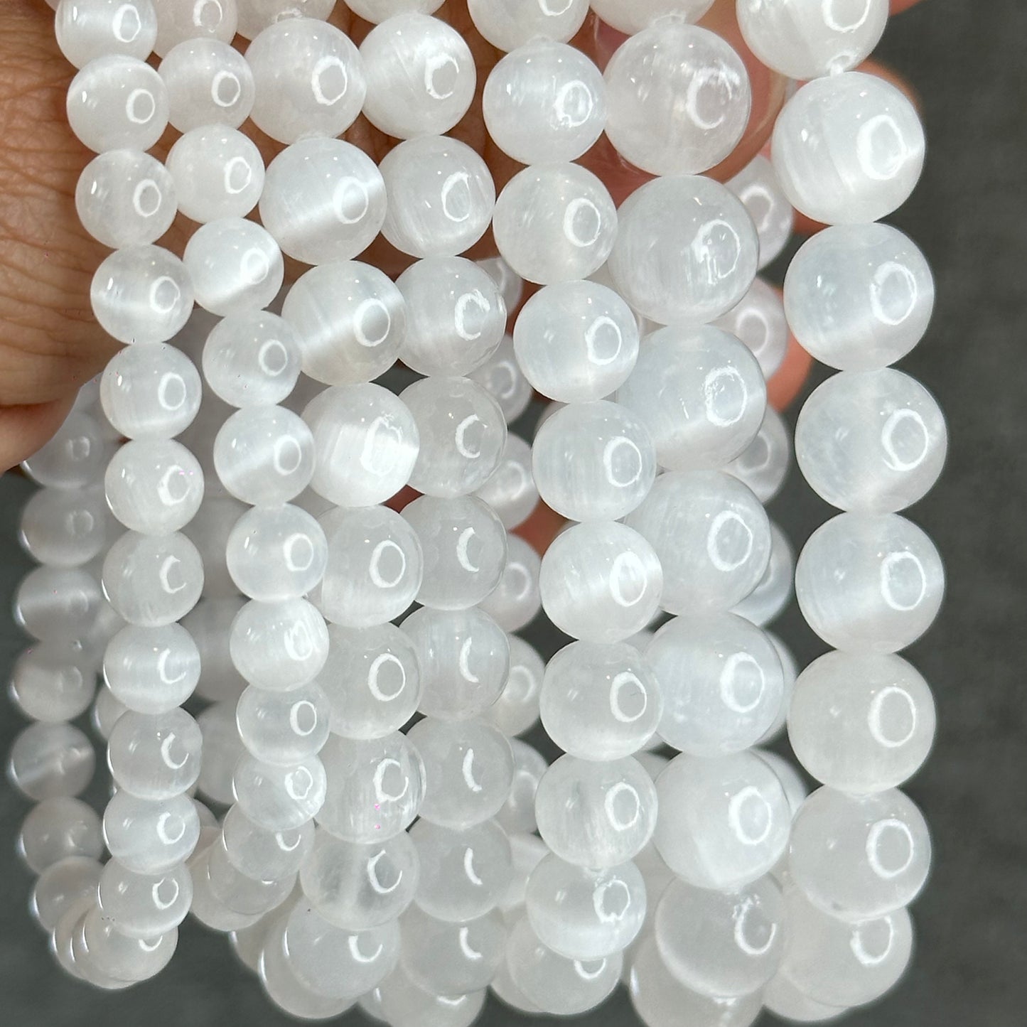 Natural Selenite Bracelet Size 10.5 mm