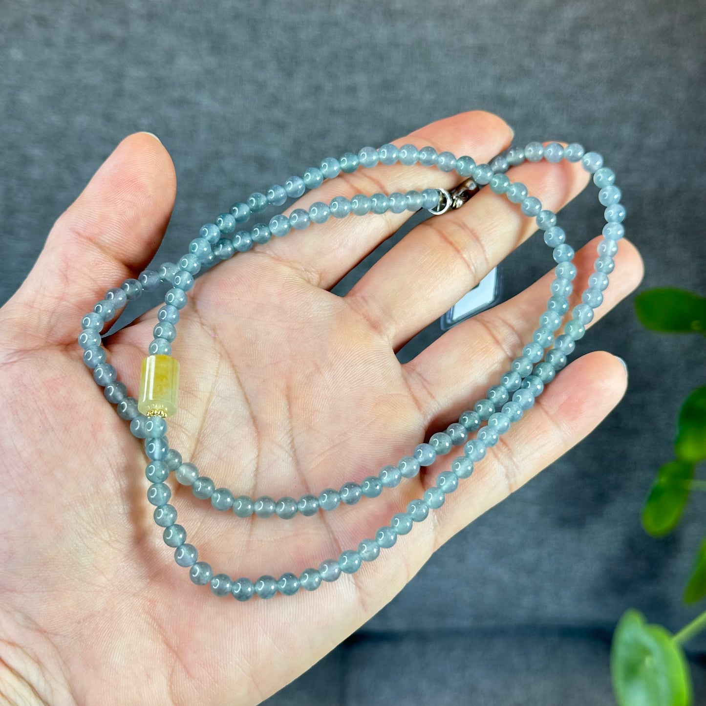 Water Green Mixed Lu Thong Natural Jadeite Jade Bracelet Size 11 mm