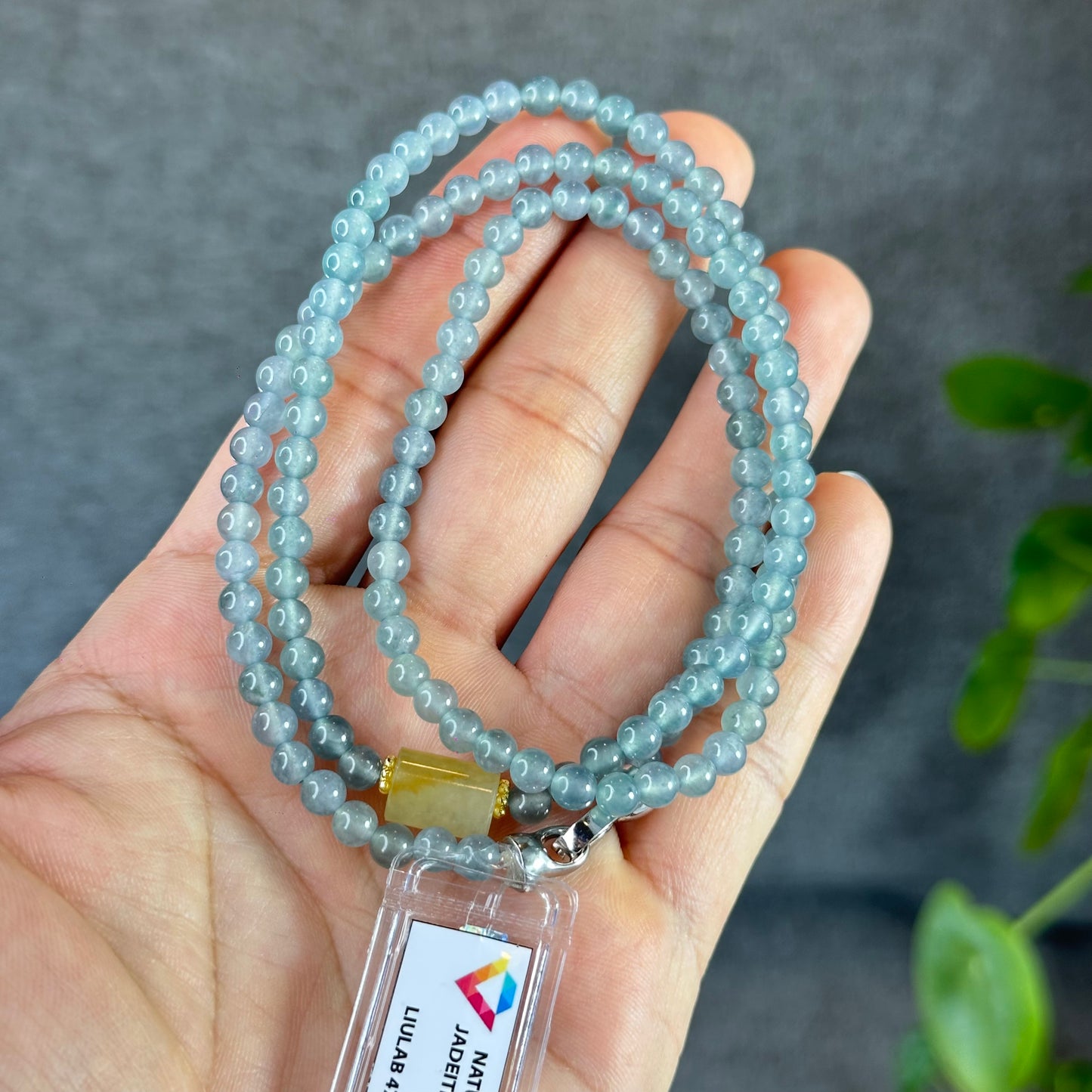 Water Green Mixed Lu Thong Natural Jadeite Jade Bracelet Size 11 mm