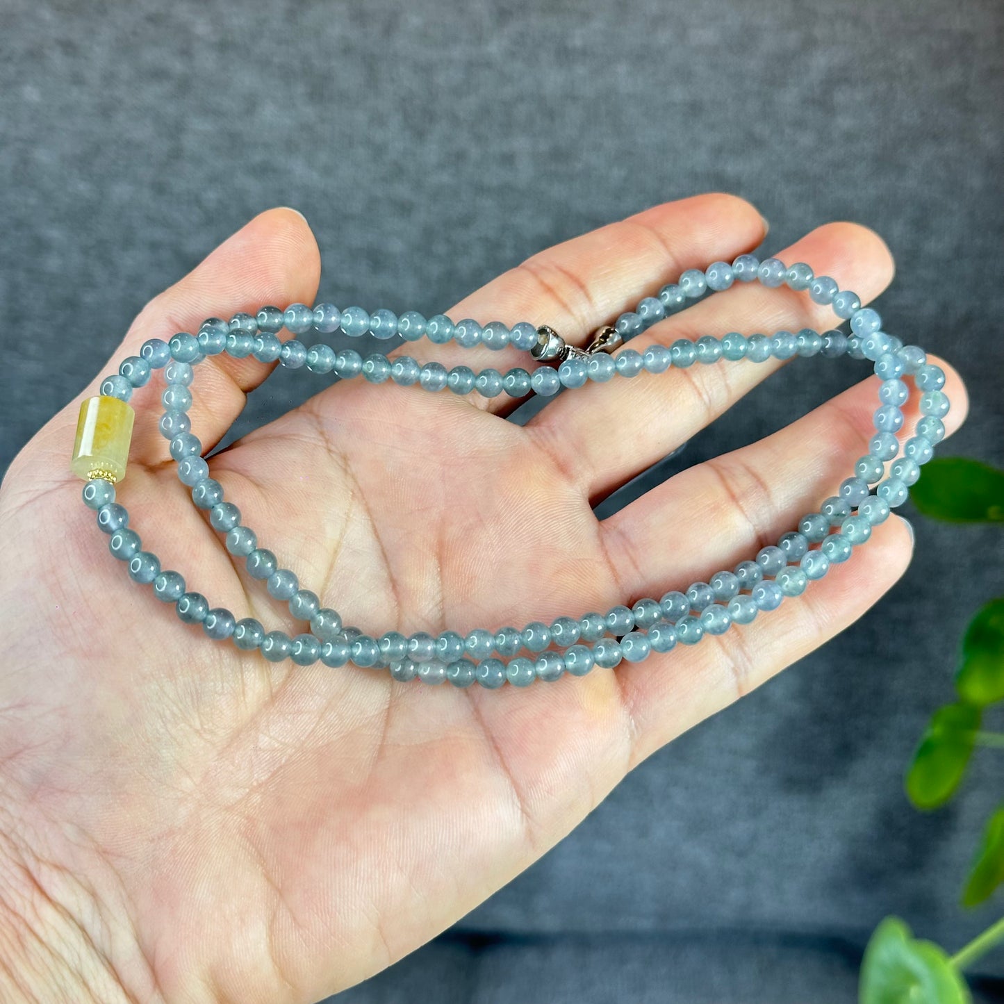 Water Green Mixed Lu Thong Natural Jadeite Jade Bracelet Size 11 mm