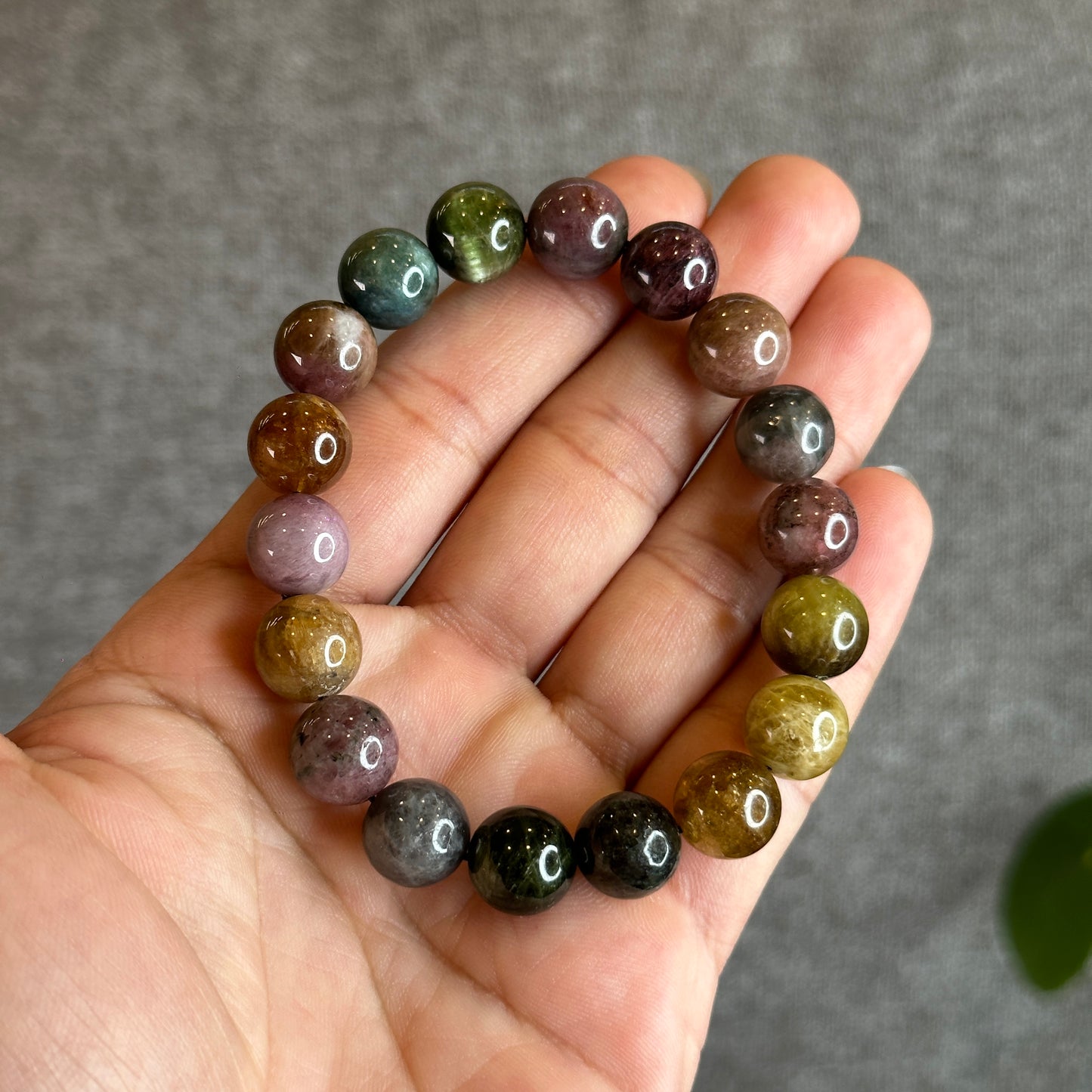 Cat Eye Multi Colour Natural Tourmaline Bracelet Size 11 mm