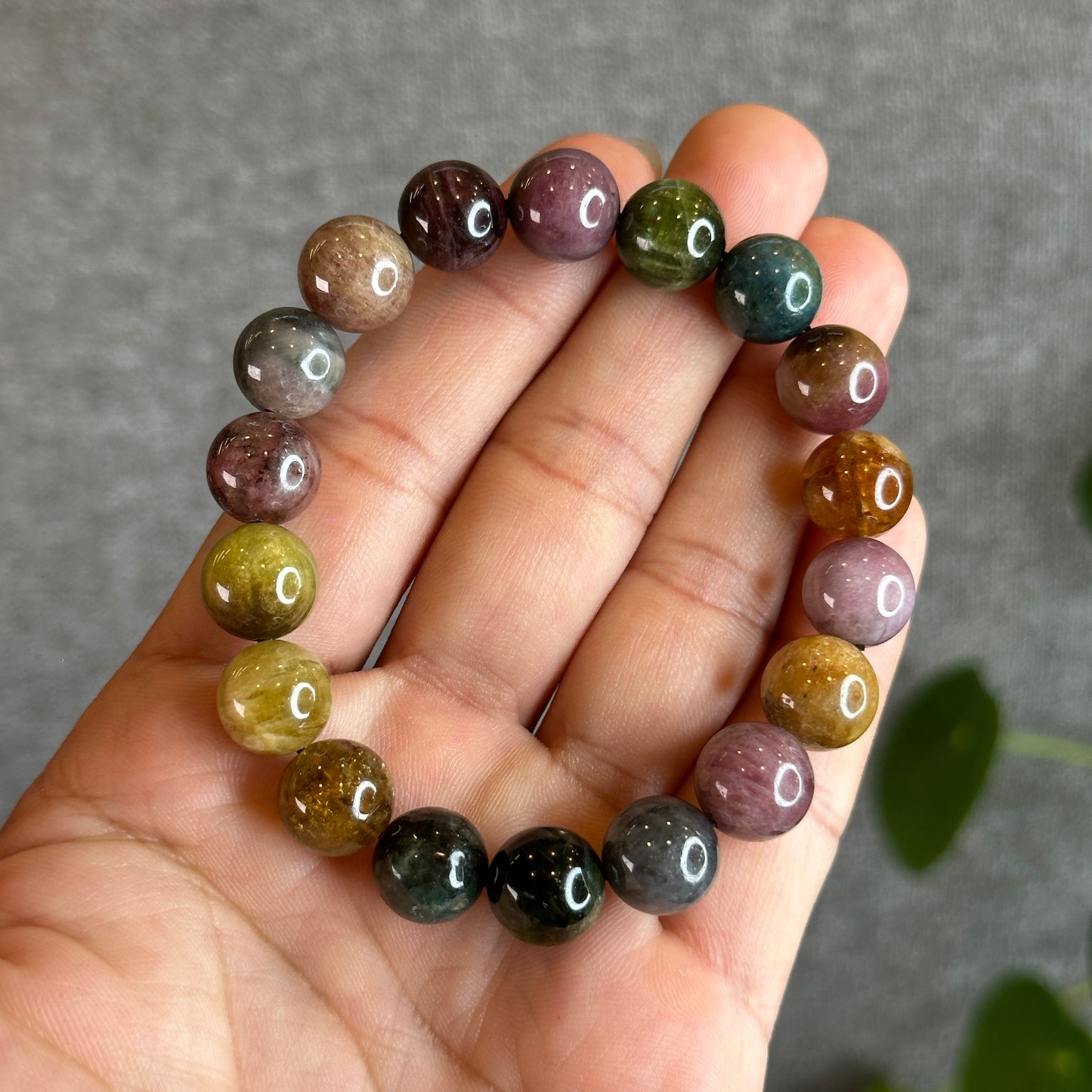 Cat Eye Multi Colour Natural Tourmaline Bracelet Size 11 mm