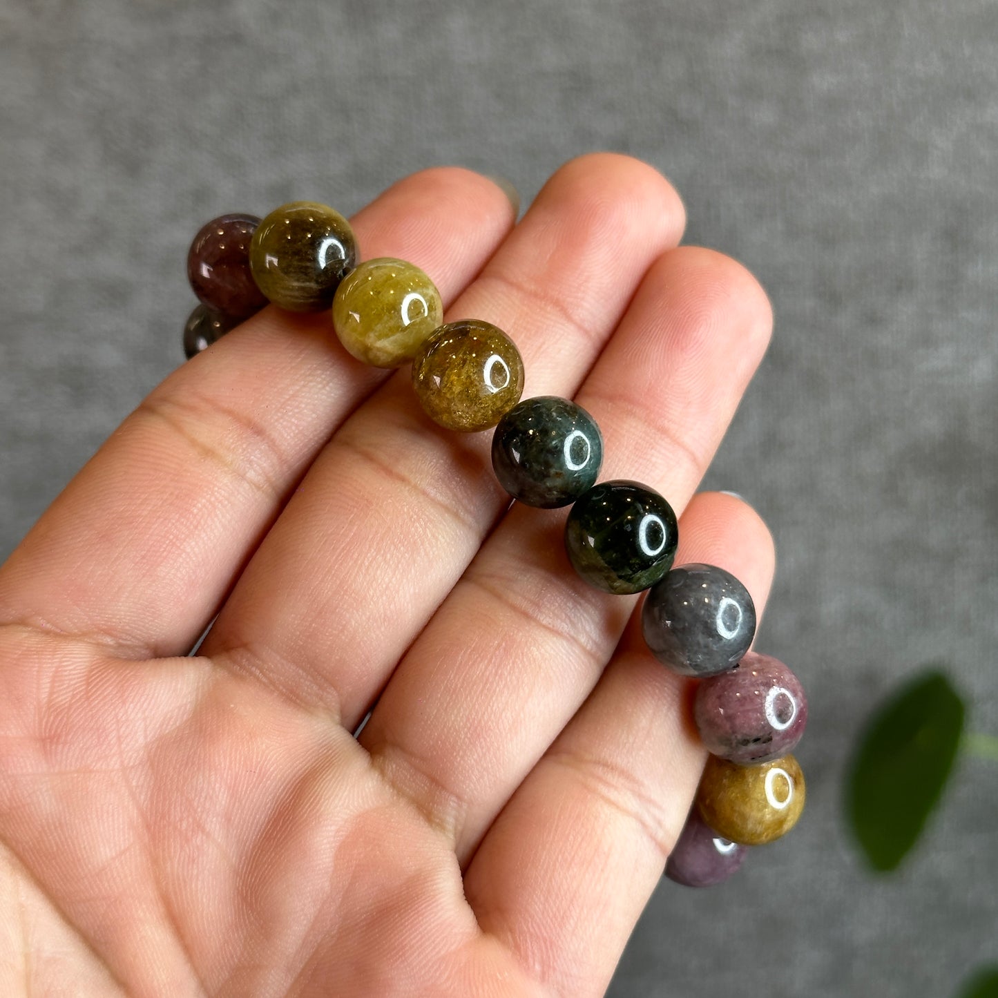 Cat Eye Multi Colour Natural Tourmaline Bracelet Size 11 mm