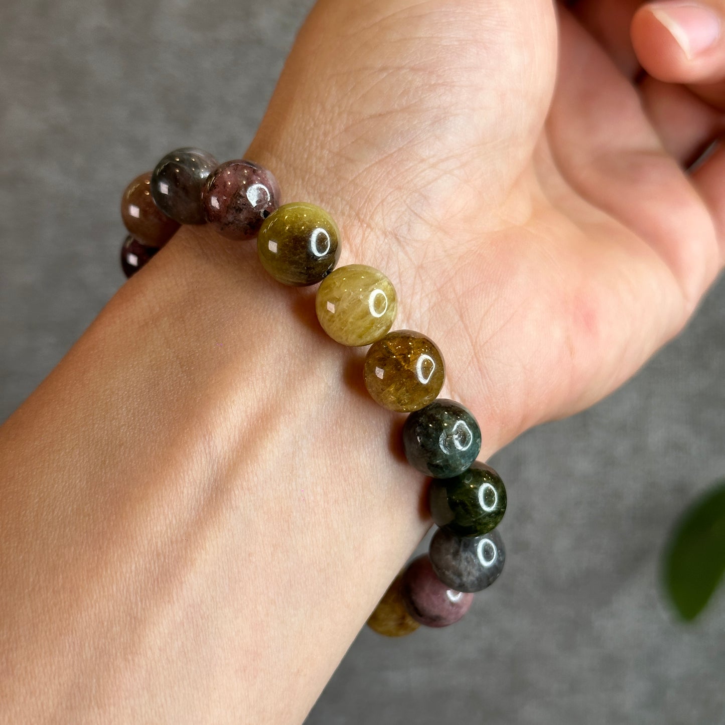 Cat Eye Multi Colour Natural Tourmaline Bracelet Size 11 mm