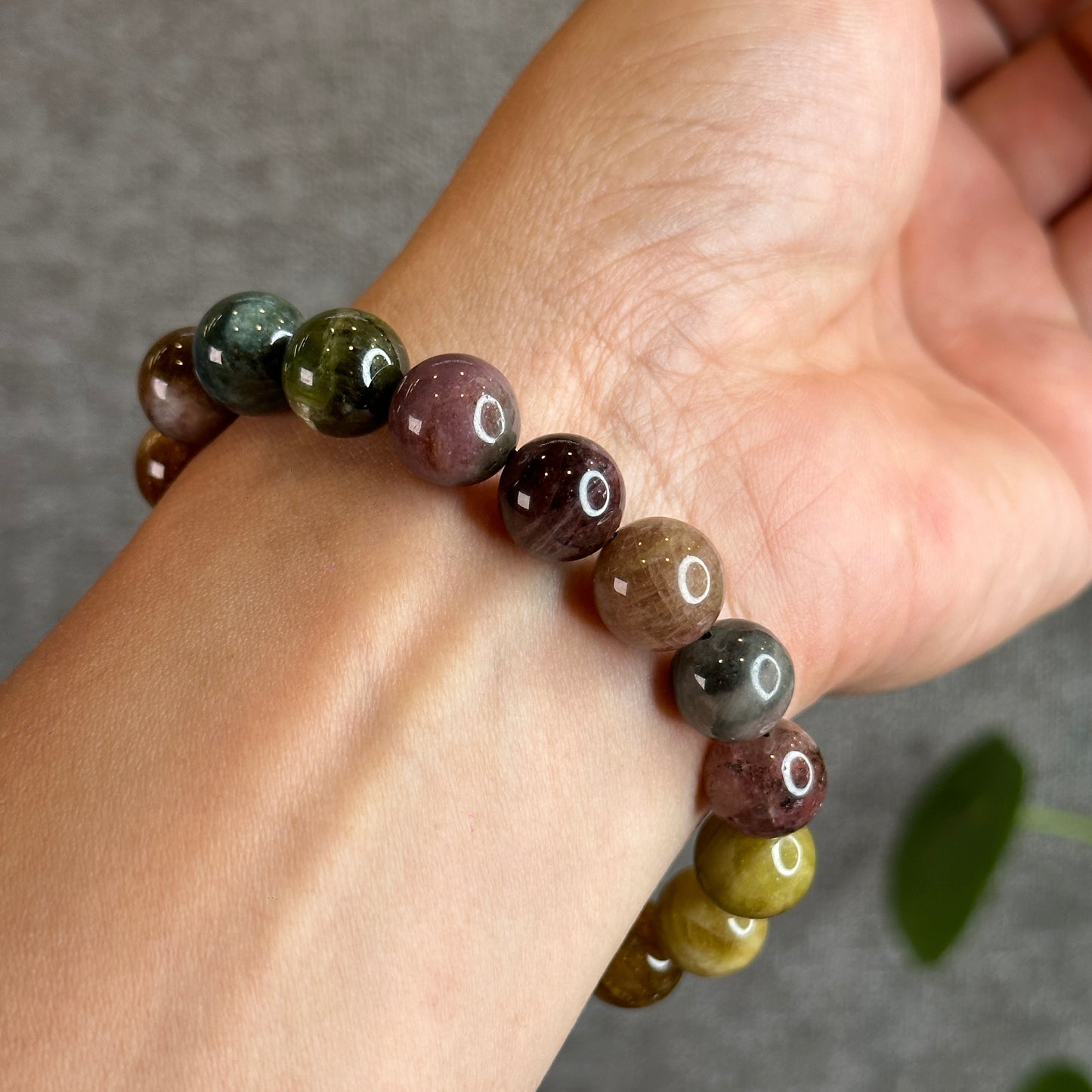 Cat Eye Multi Colour Natural Tourmaline Bracelet Size 11 mm