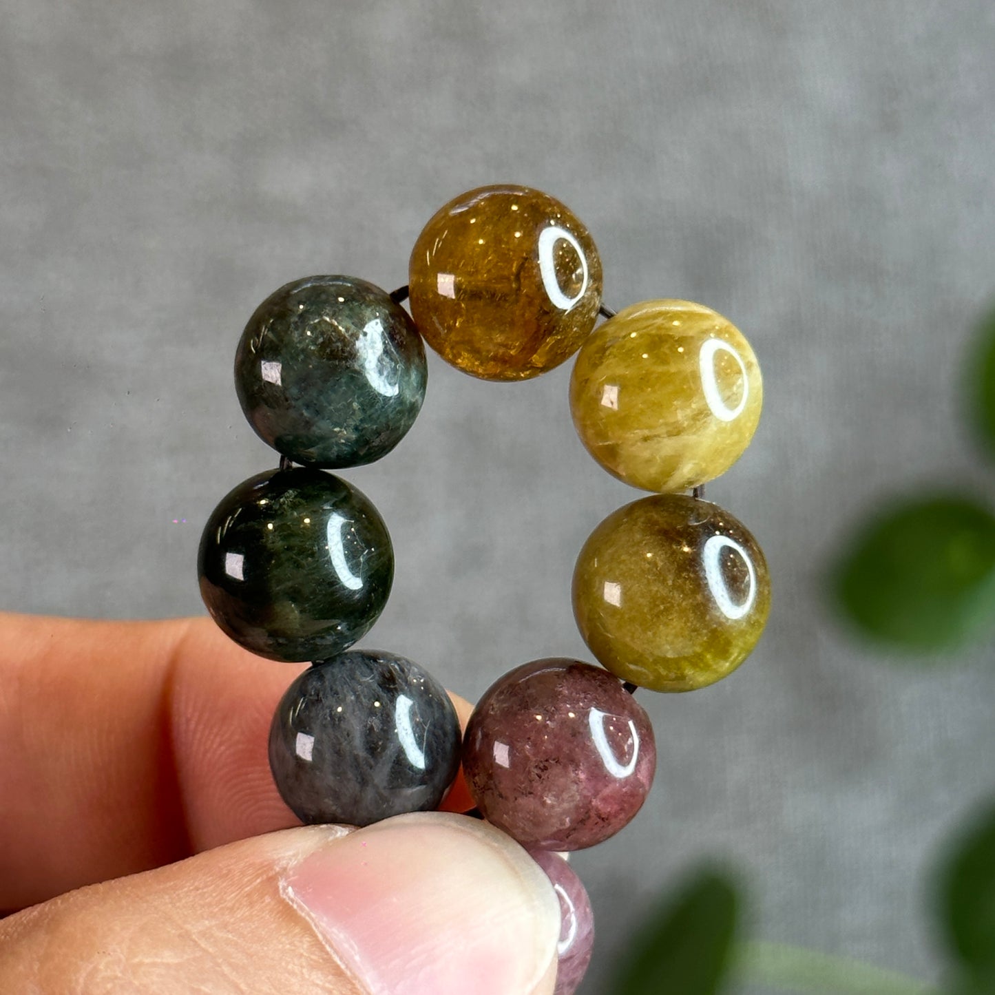 Cat Eye Multi Colour Natural Tourmaline Bracelet Size 11 mm