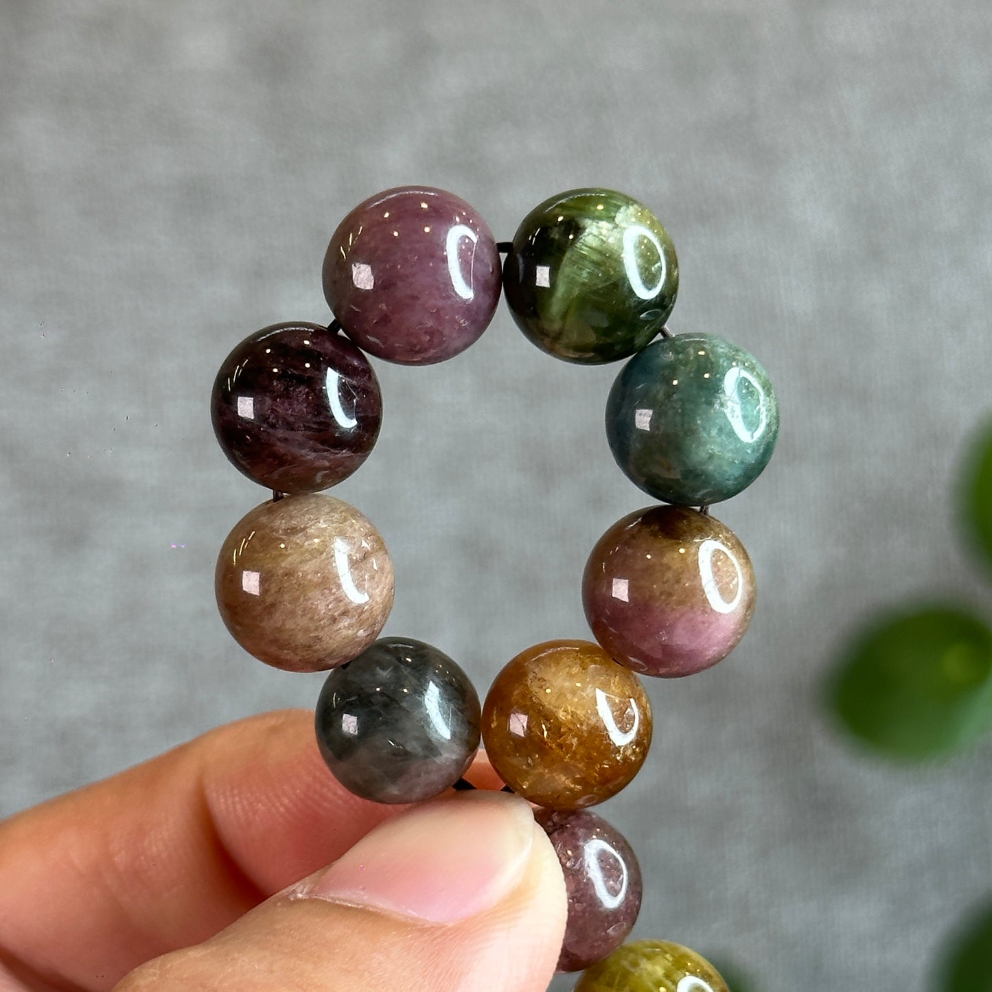 Cat Eye Multi Colour Natural Tourmaline Bracelet Size 11 mm