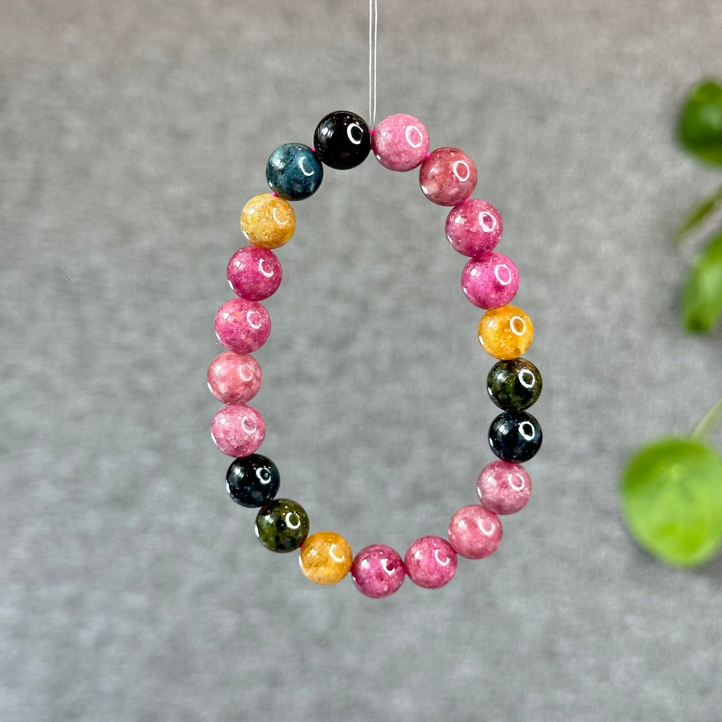 Natural Multicolour Tourmaline Bracelet Size 9.3 mm
