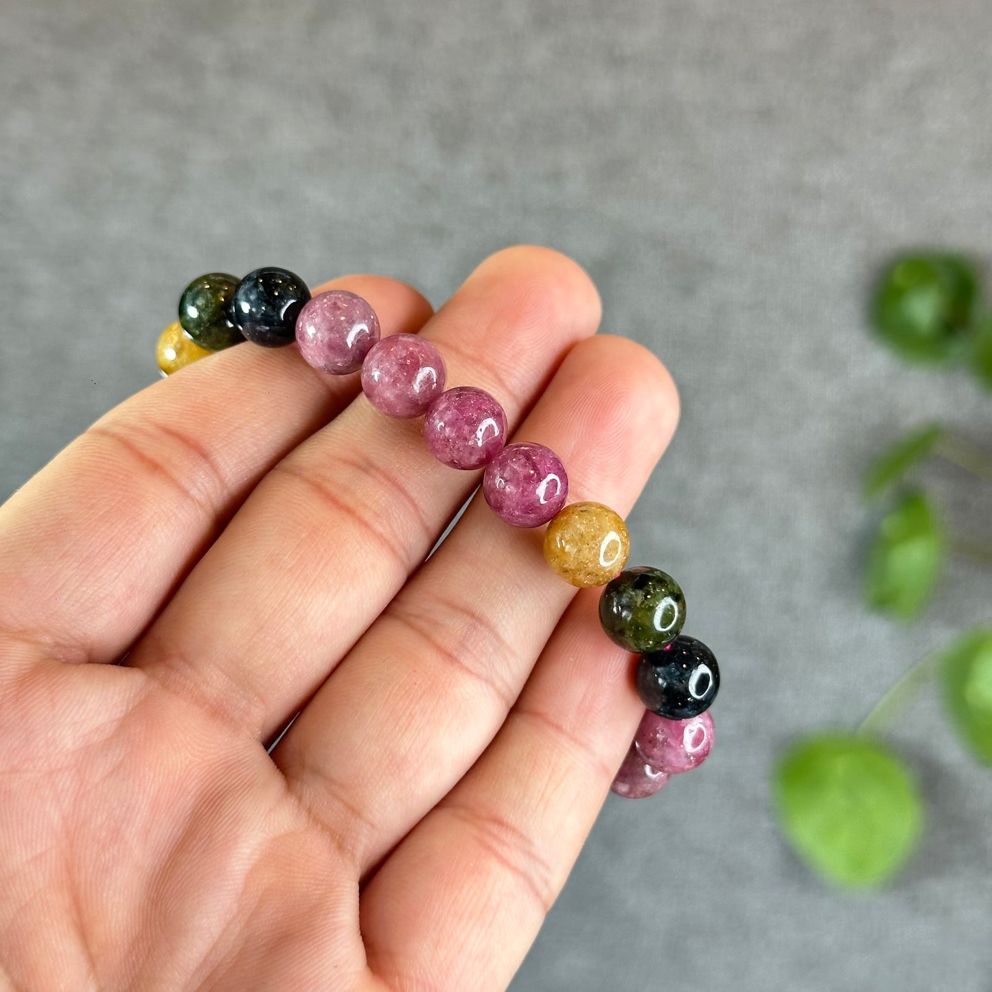 Natural Multicolour Tourmaline Bracelet Size 9.3 mm