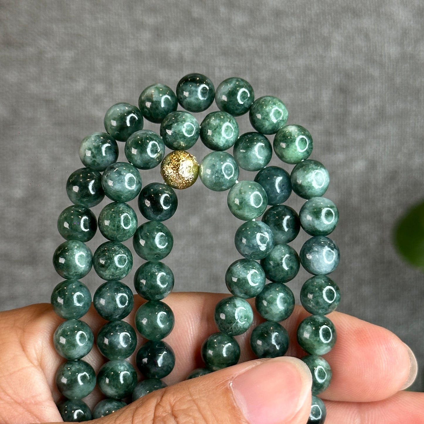 Dark Green Son Thuy Natural Jadeite Jade Bracelet Size 8.2 mm