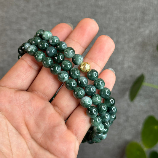Dark Green Son Thuy Jadeite Jade Bracelet  - Natural Stone