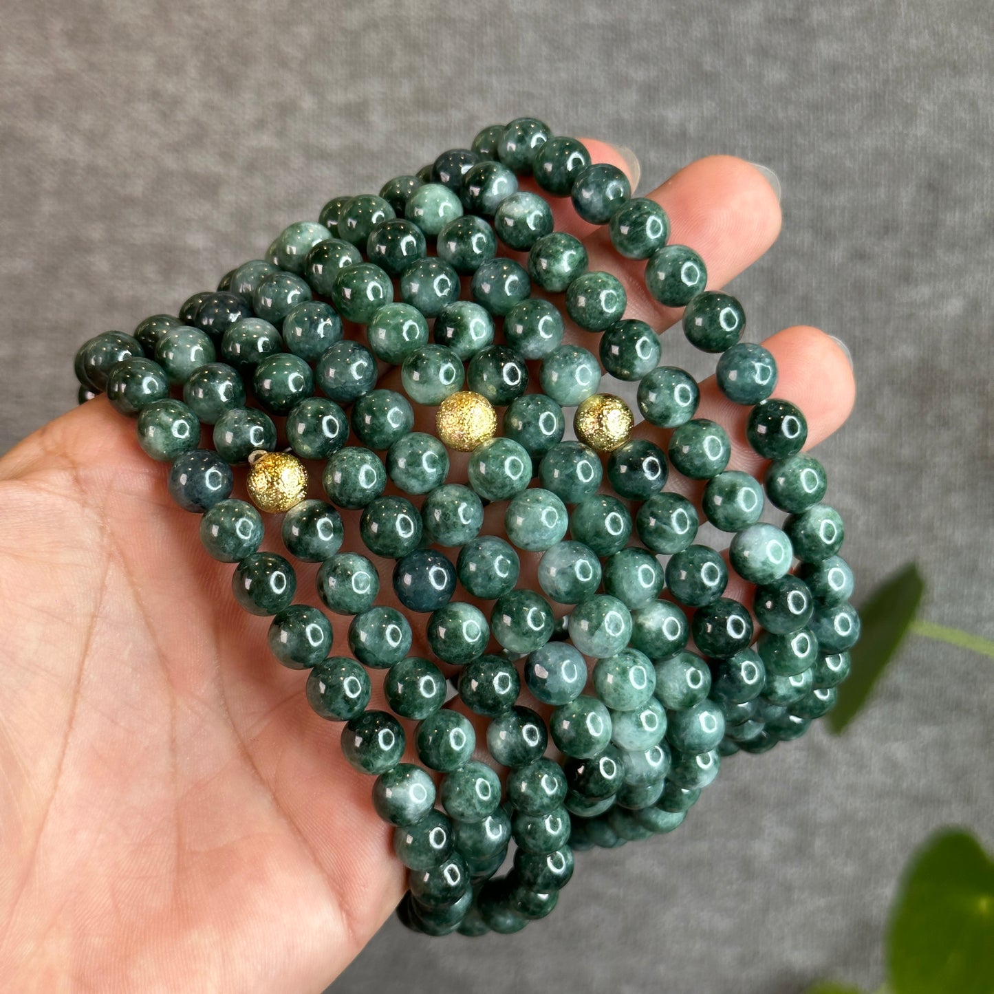 Dark Green Son Thuy Natural Jadeite Jade Bracelet Size 8.2 mm