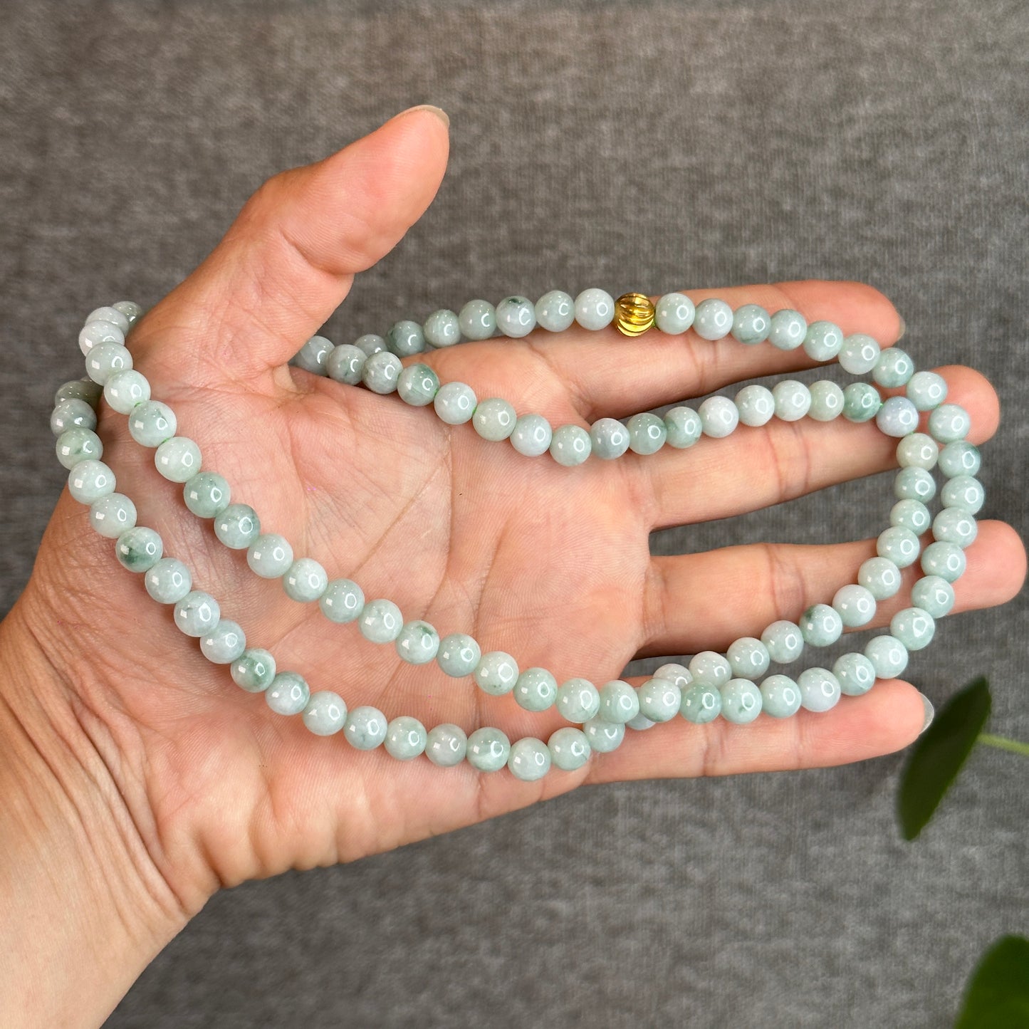 Light Green Natural Son Thuy Jadeite Jade Triple Wrap Bracelet Size 7 mm