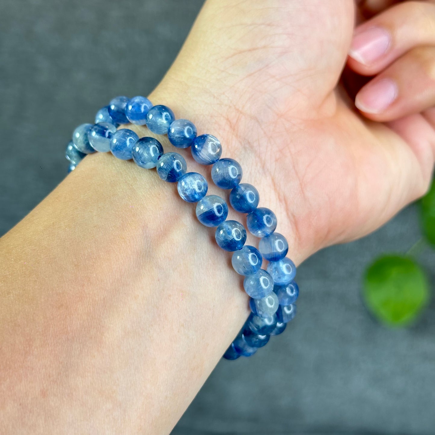Natural Kyanite Bracelet Size 7 mm