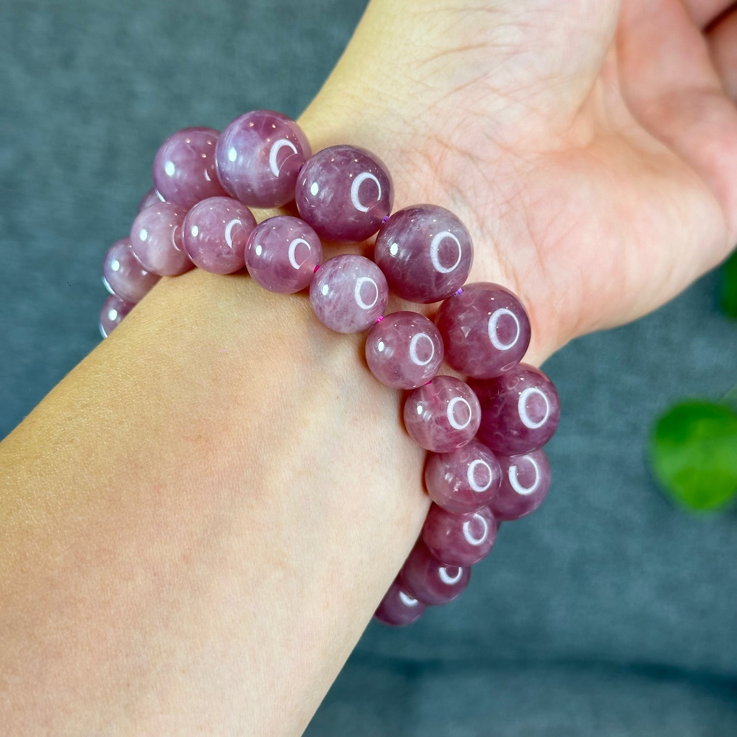 Natural Dark Pink Rose Quartz Bracelet Size 15 mm