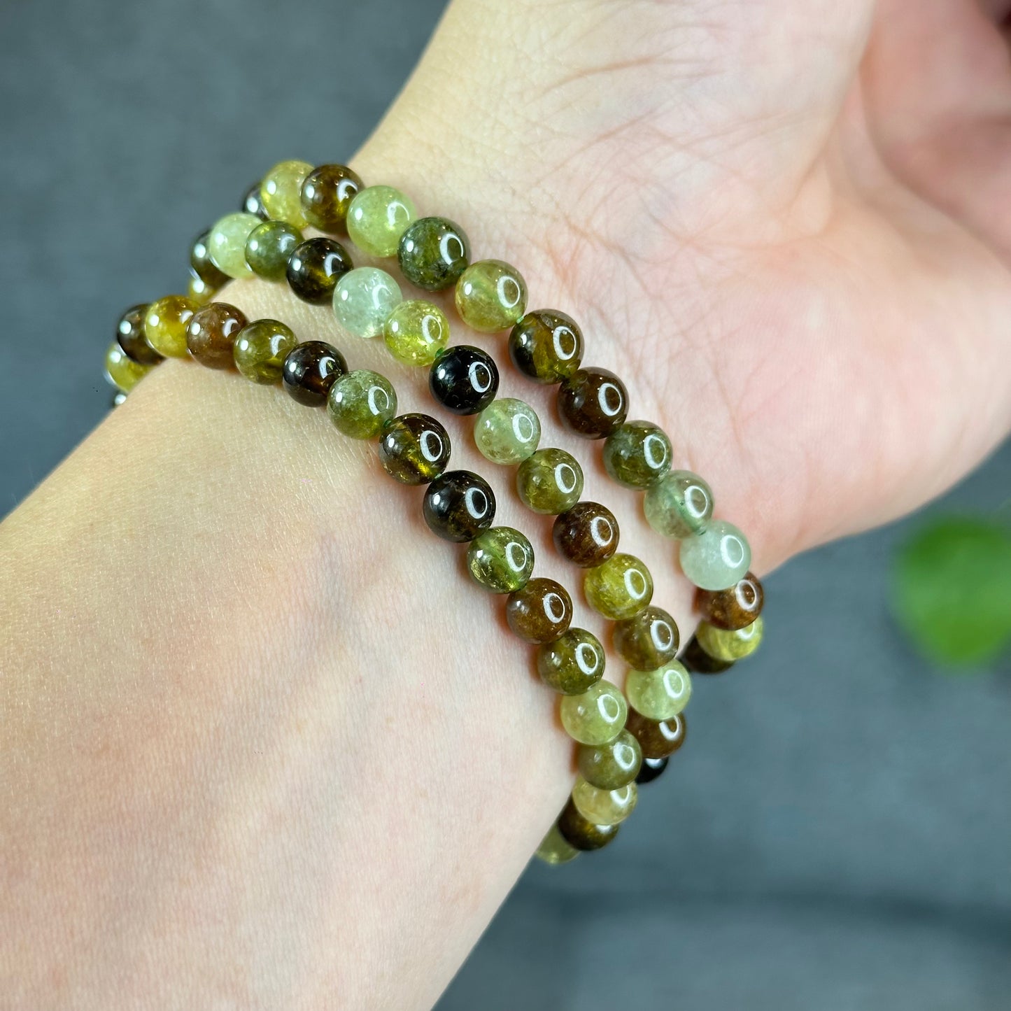 Natural Green Garnet Tsavorite Bracelet Size 6 mm