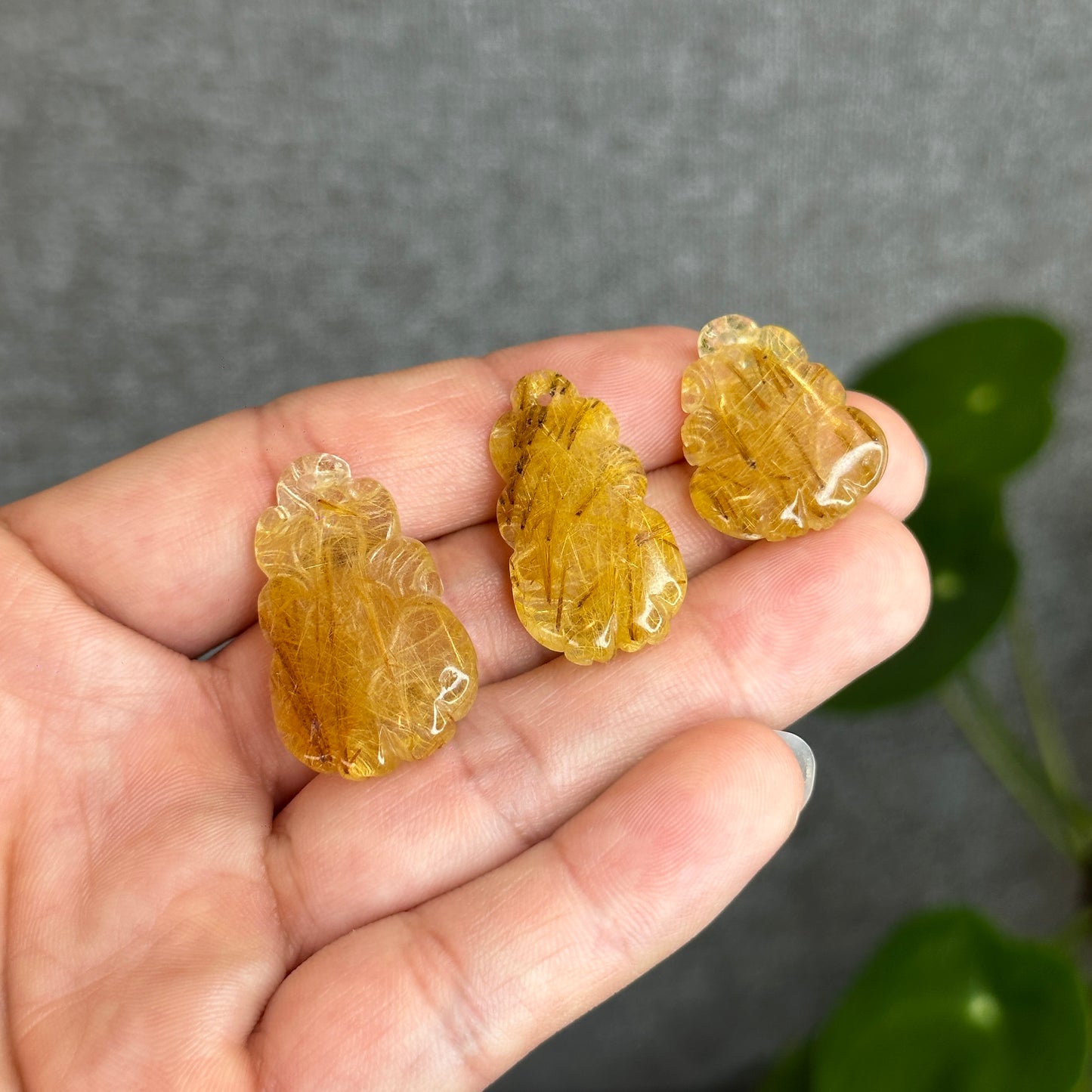 Ho Ly Natural Golden Rutilated Quartz Pendant