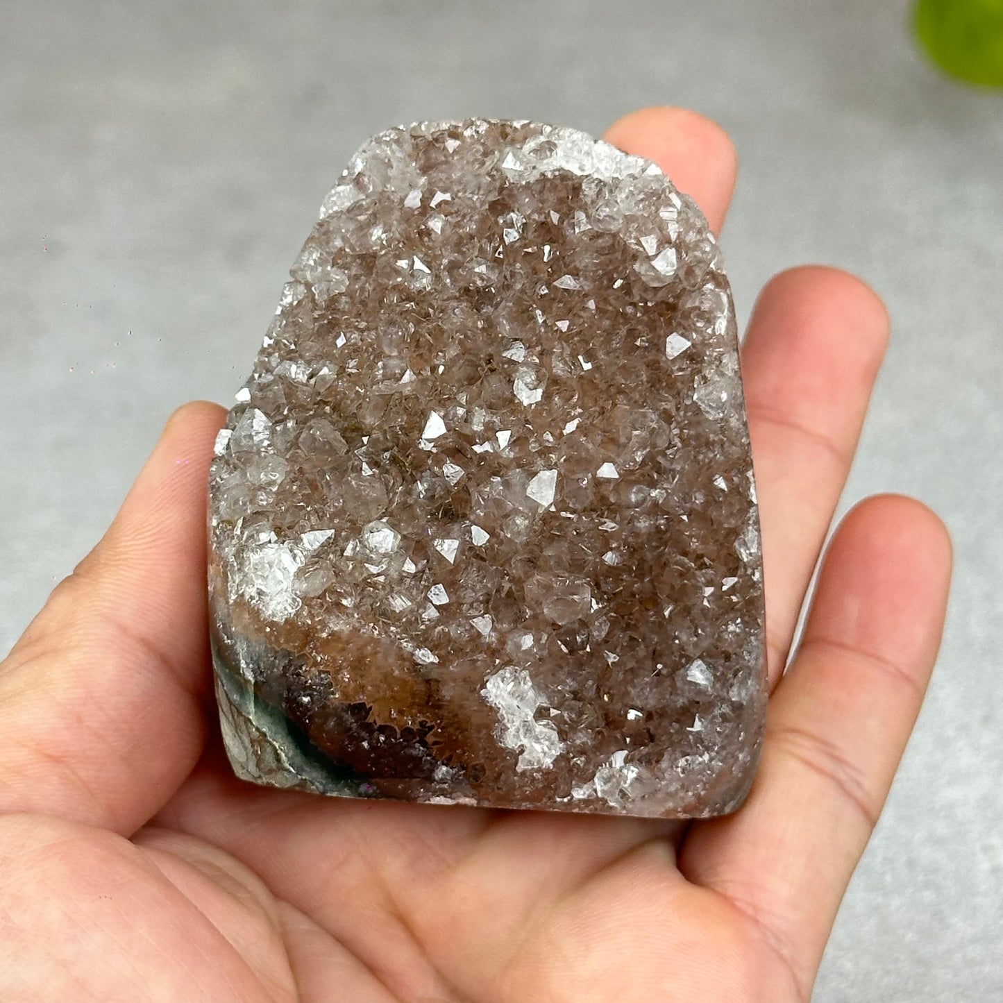 Polished Natural Bi-Colour Amethyst Cut Base