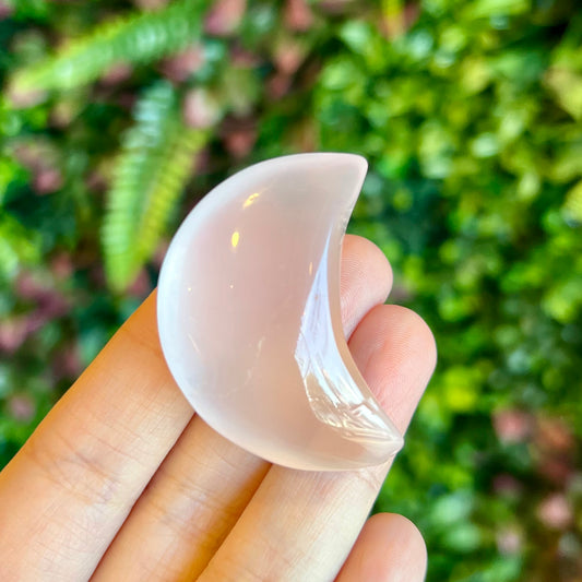 Rose Quartz Moon Figurine