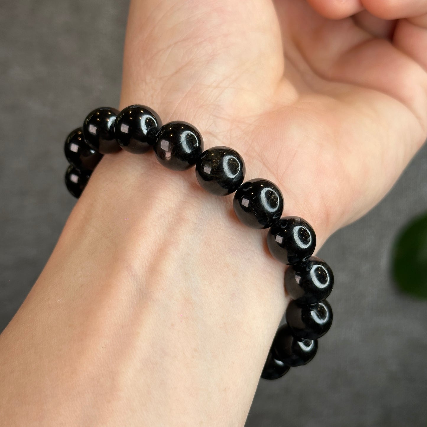 Natural Hypersthene Bracelet Size 10 mm