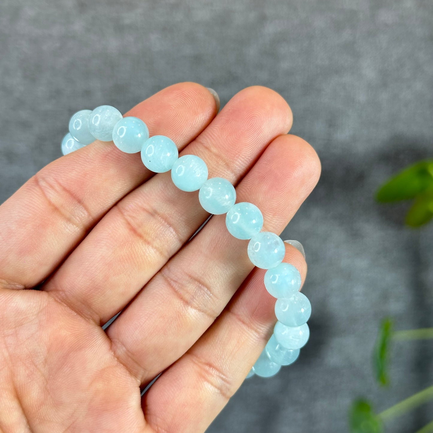 Natural Blue Aragonite Bracelet Size 8 mm