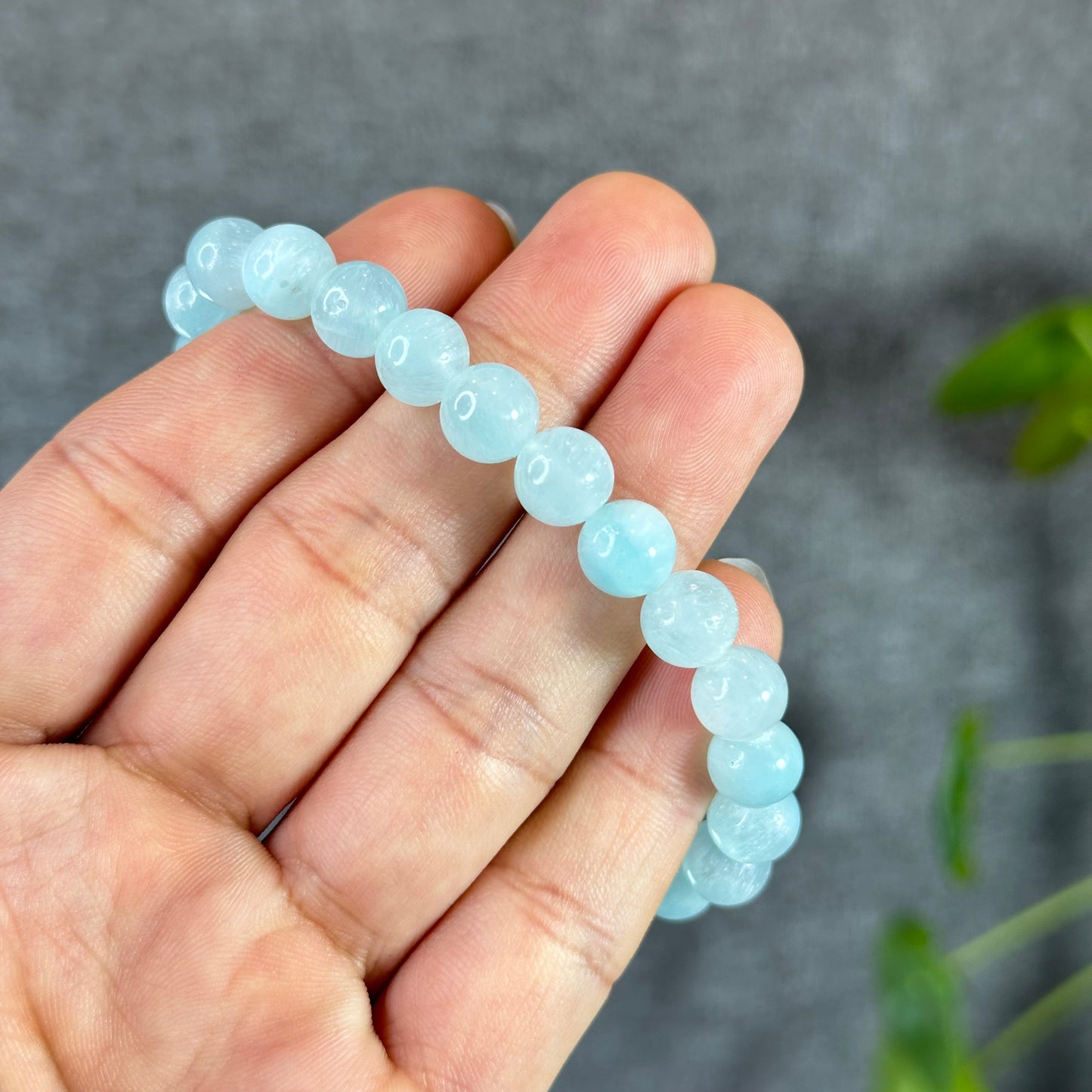 Natural Blue Aragonite Bracelet Size 8 mm