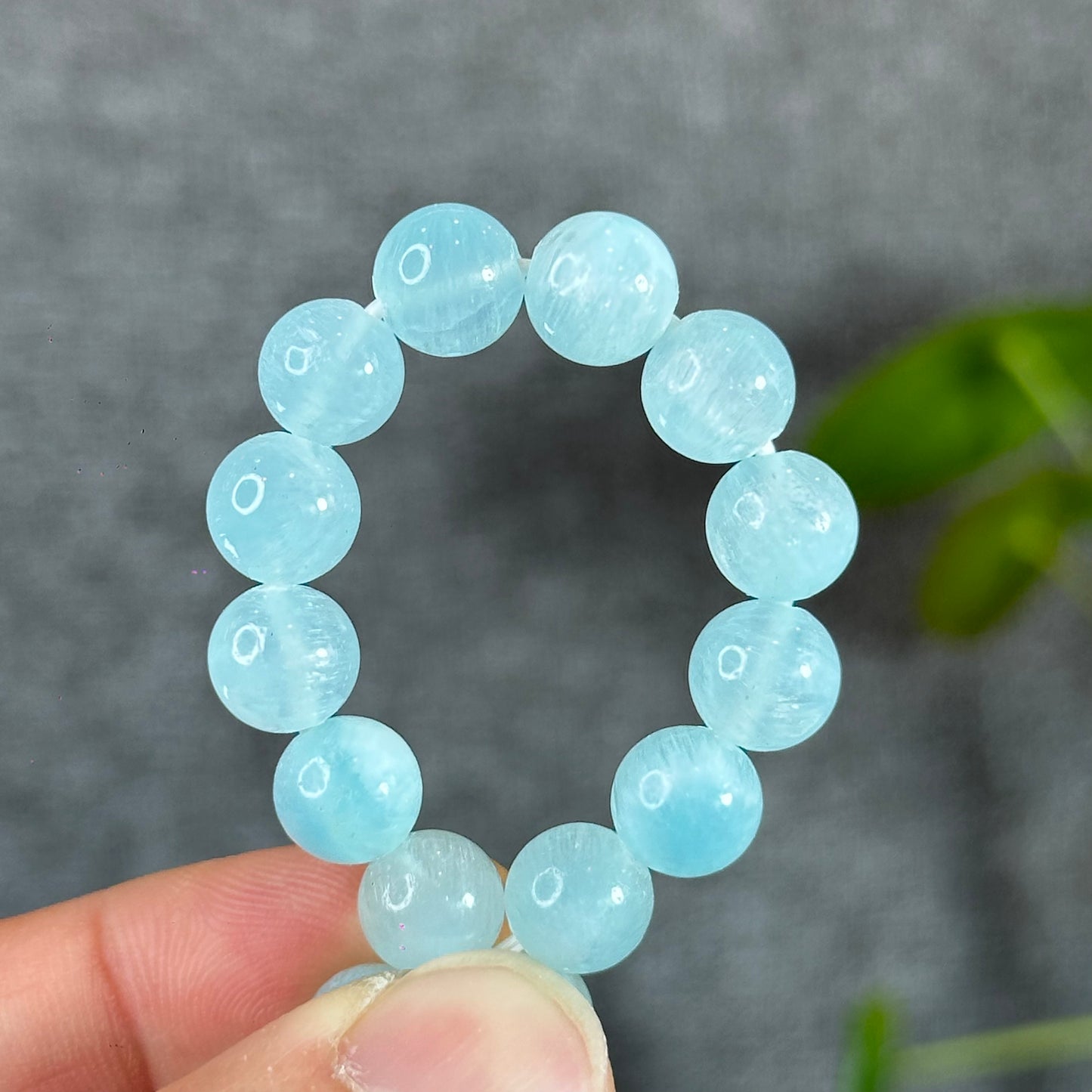 Natural Blue Aragonite Bracelet Size 8 mm