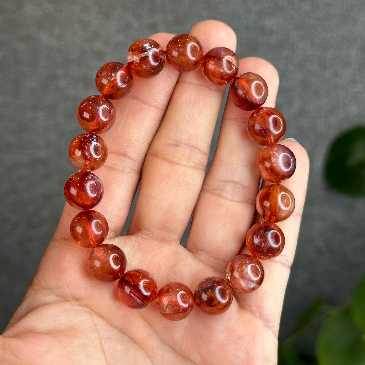 Natural Fire Quartz Bracelet Size 12 mm